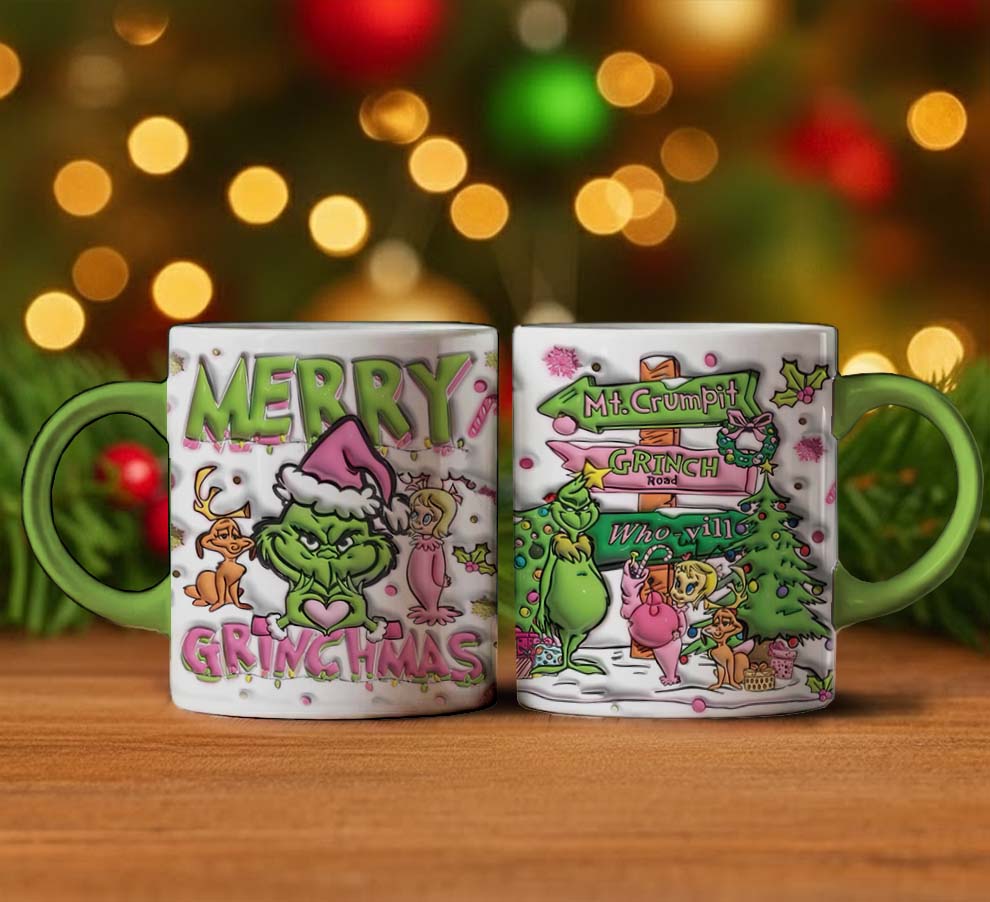 Gleammerch The Grinch x Christmas Personalized Mug Gift For Fans