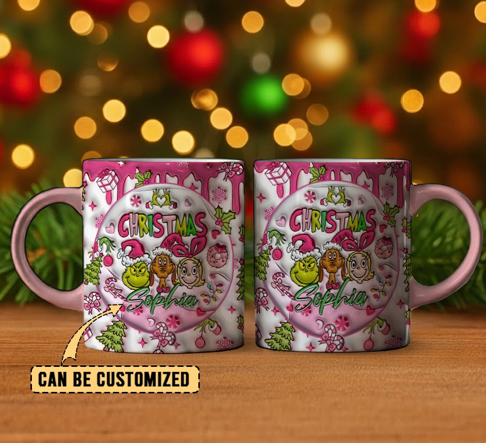 Gleammerch The Grinch x Christmas Personalized Mug Gift For Fans