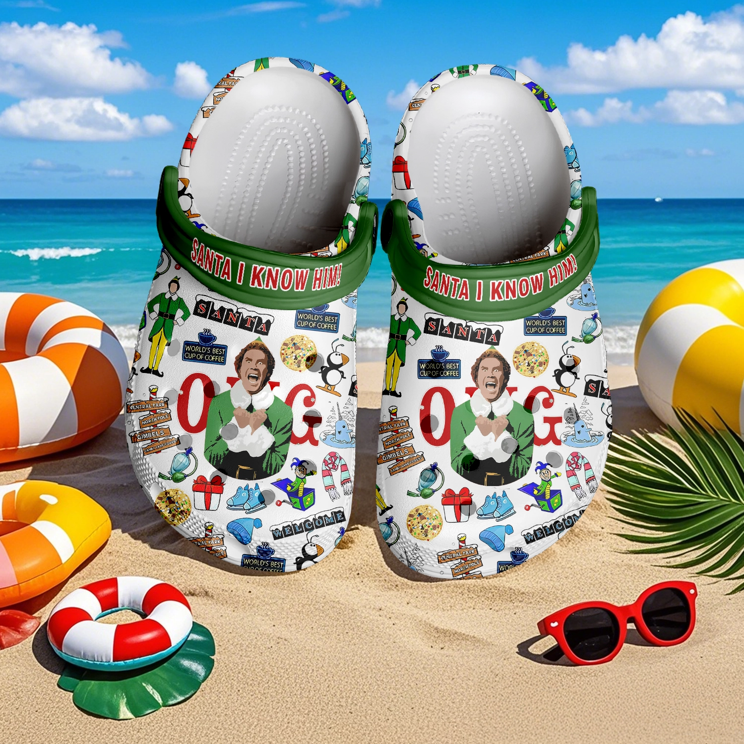 Gleammerch ELF Movie Crocs Crocband Clogs Shoes Comfortable For Men Women and Kids