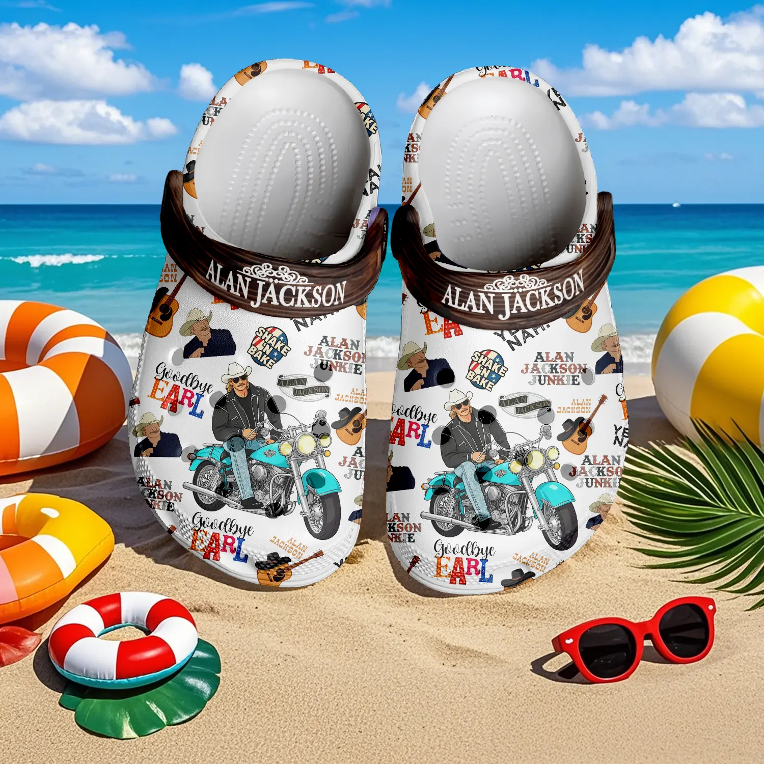 Gleammerch Alan Jackson Crocs Crocband Clogs Shoes Comfortable For Men Women and Kids