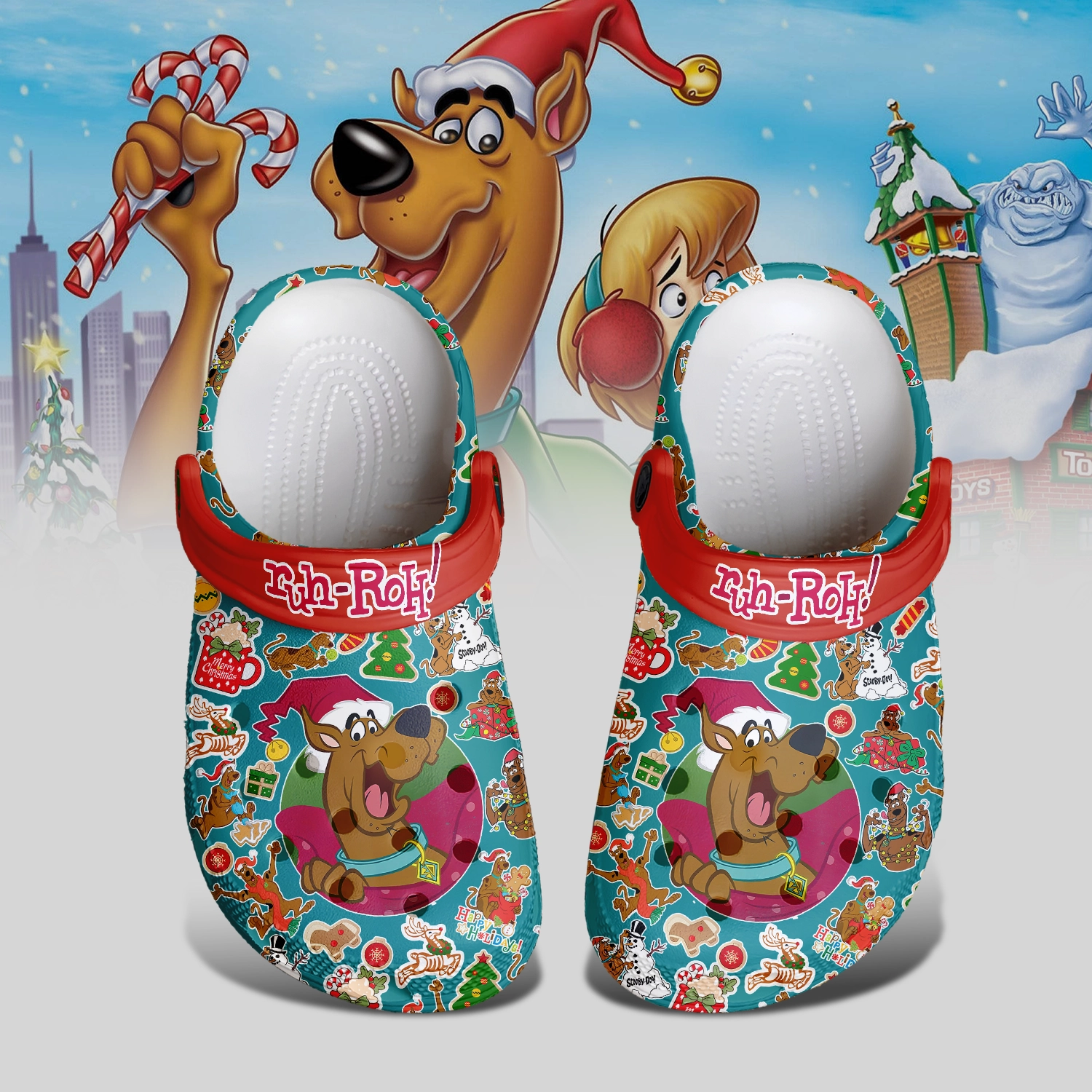 Gleammerch Scooby Doo x Christmas Crocs Crocband Clogs Shoes Comfortable For Men Women and Kids