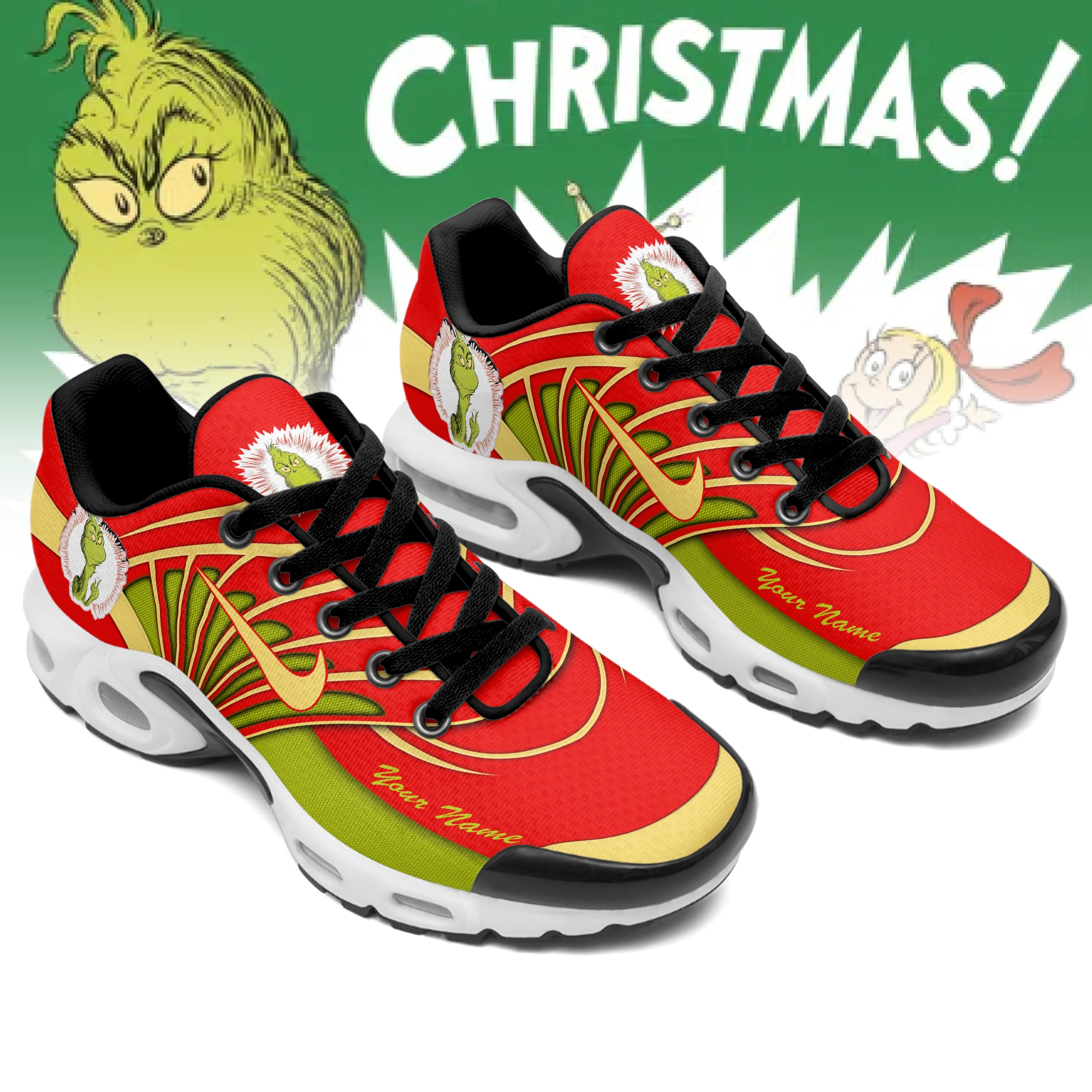 Gleammerch The Grinch x Christmas TN Shoes Sneakers For Men And Women