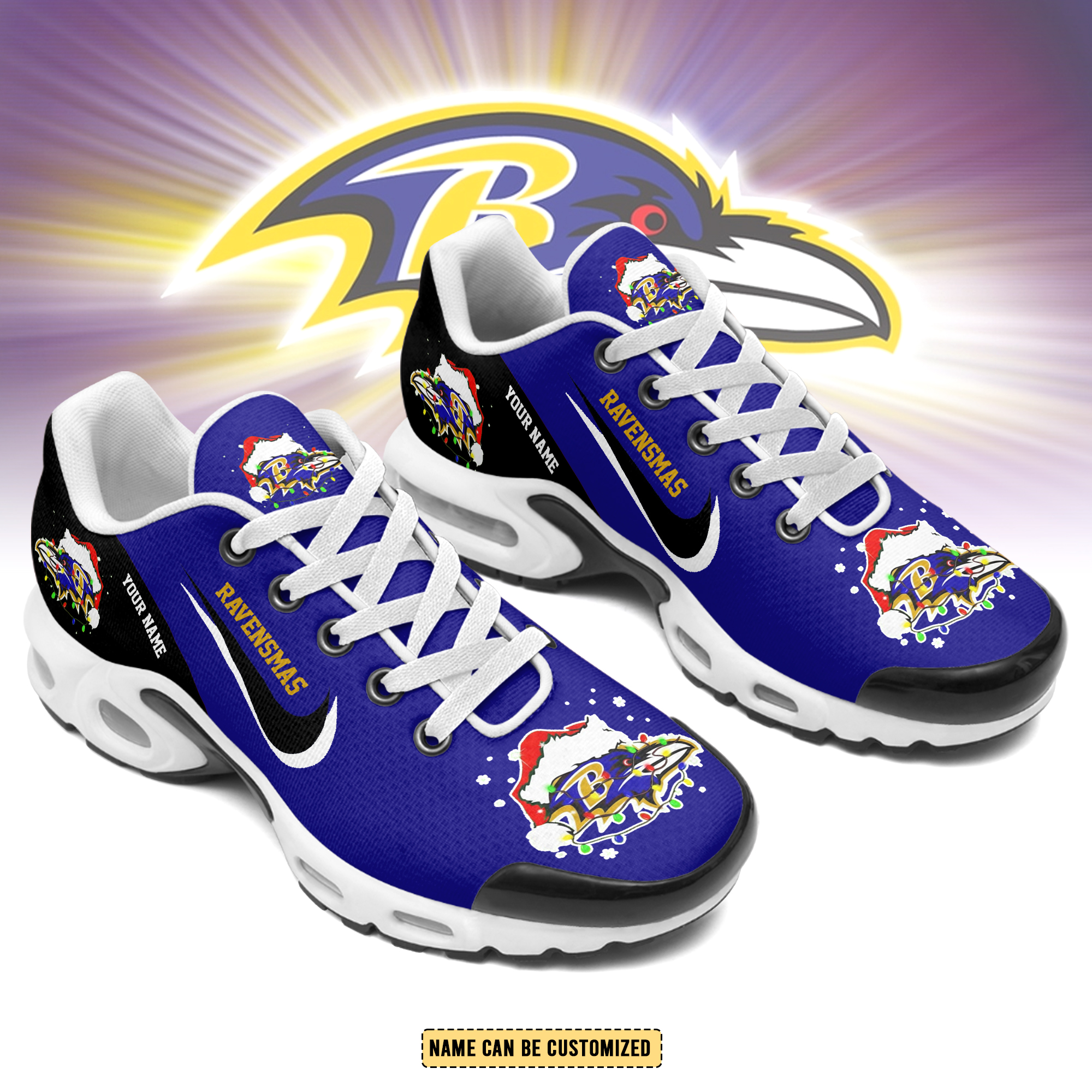 Gleammerch Baltimore Ravens TN Shoes Sneakers For Men And Women
