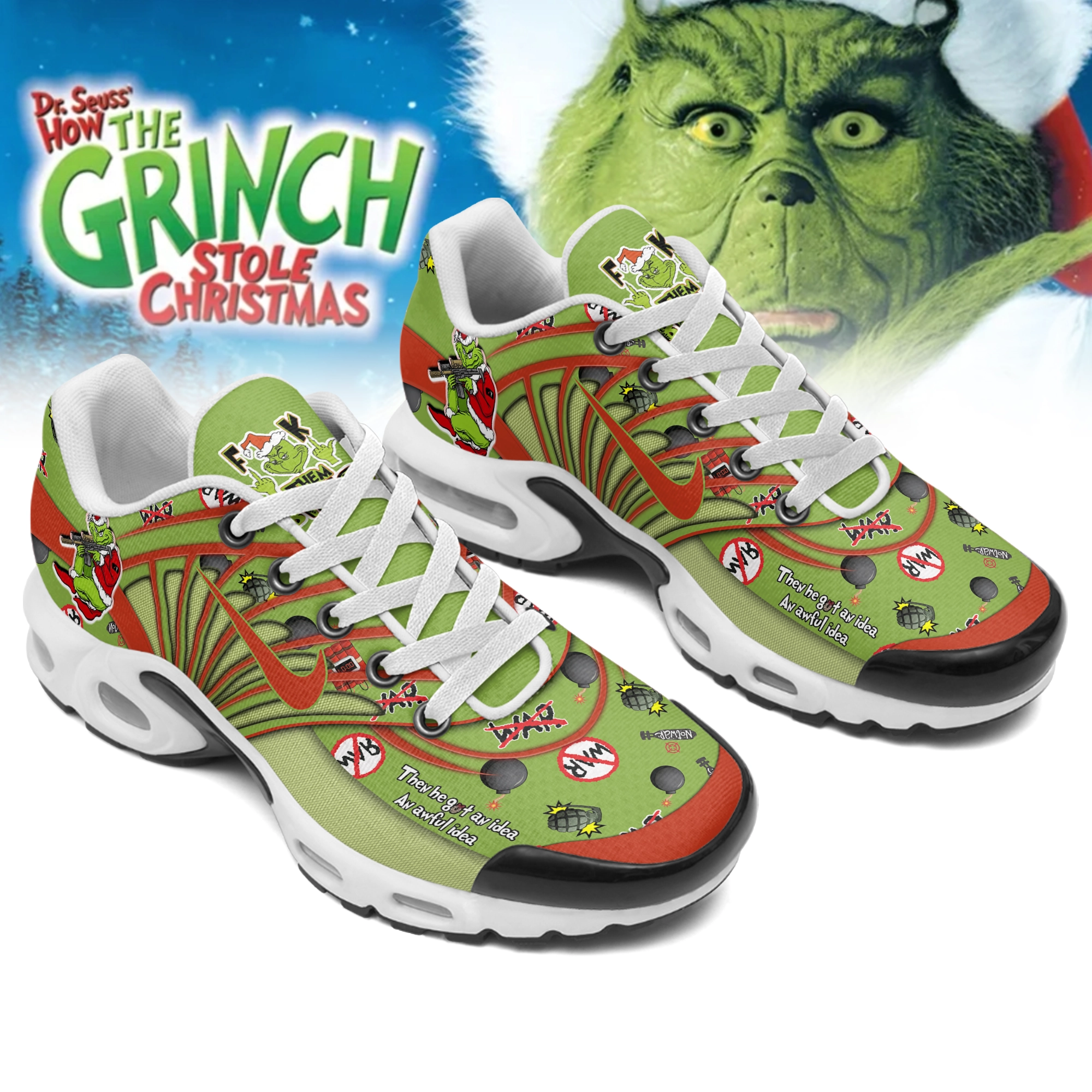 Gleammerch The Grinch TN Shoes Sneakers For Men And Women