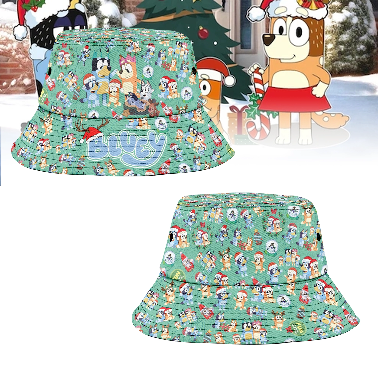 Gleammerch Bluey x Christmas Bucket Hat For Fans