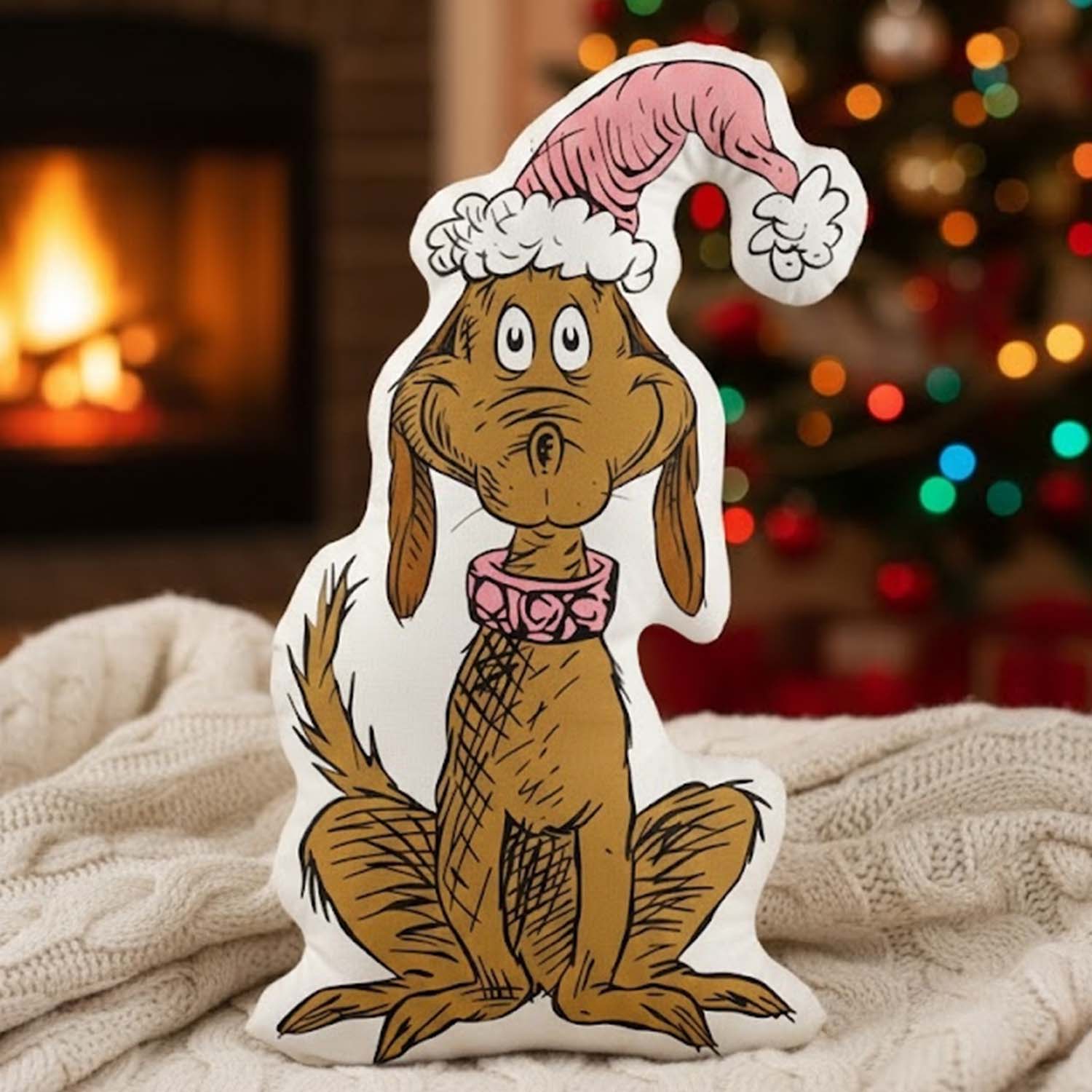 Gleammerch Pink Grinch Custom Shaped Pillow Gift For Fans