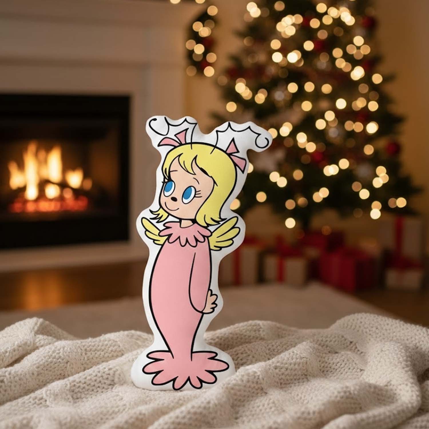 Gleammerch Pink Grinch Custom Shaped Pillow Gift For Fans