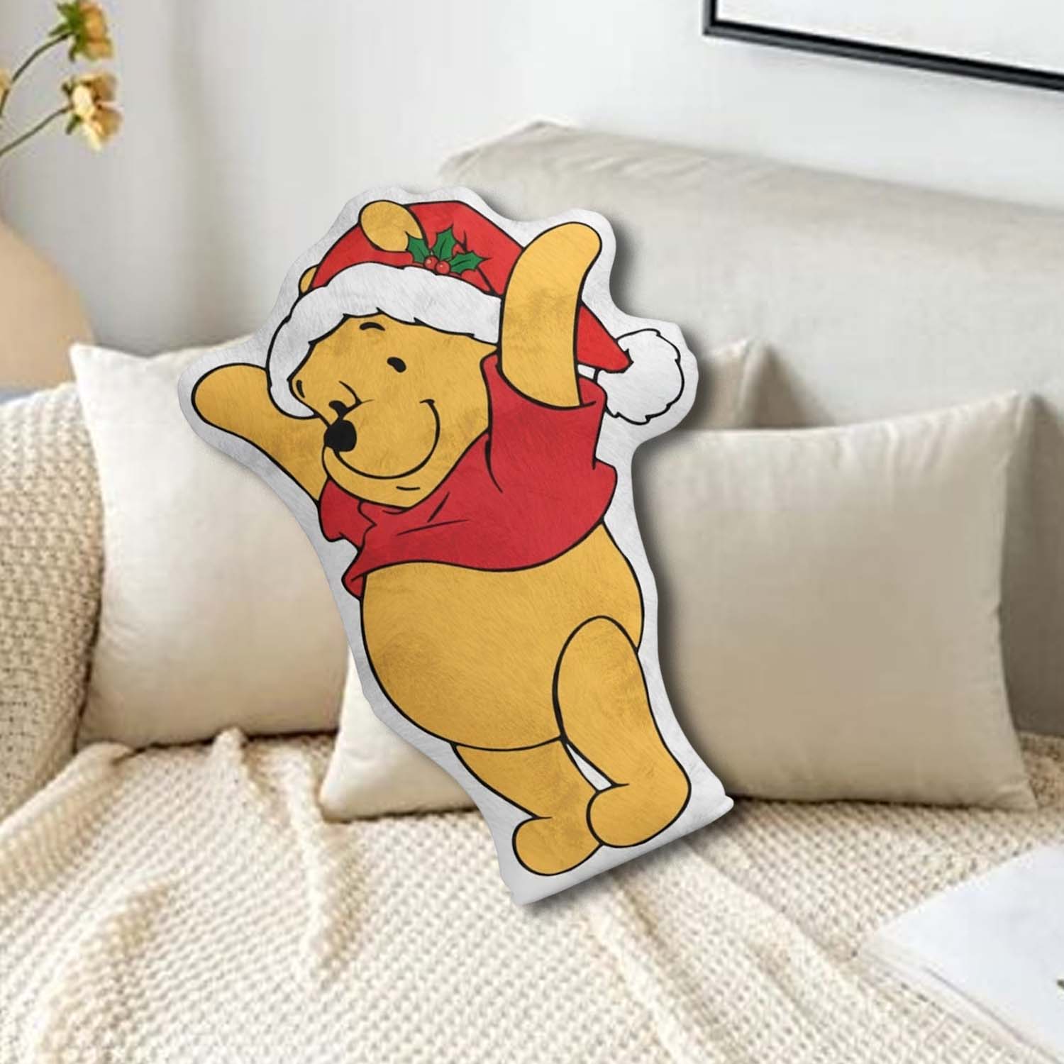 Gleammerch Winnie The Pooh x Christmas Custom Shaped Pillow Gift For Fans