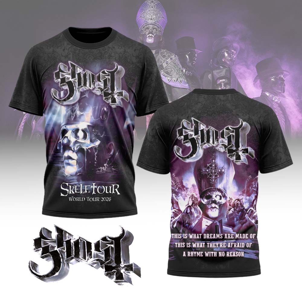 Gleammerch Ghost Band x Skeletour World Tour 2026 T-Shirt Gifts For Fans