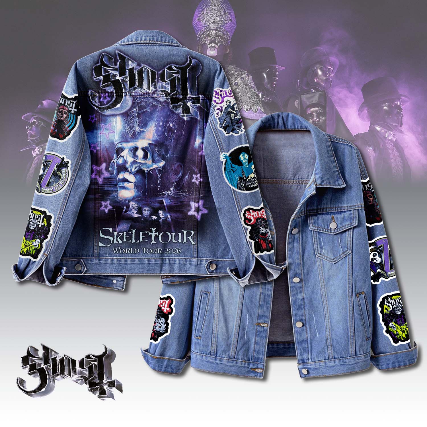 Gleammerch Ghost Band Denim Jacket Gift For Fans