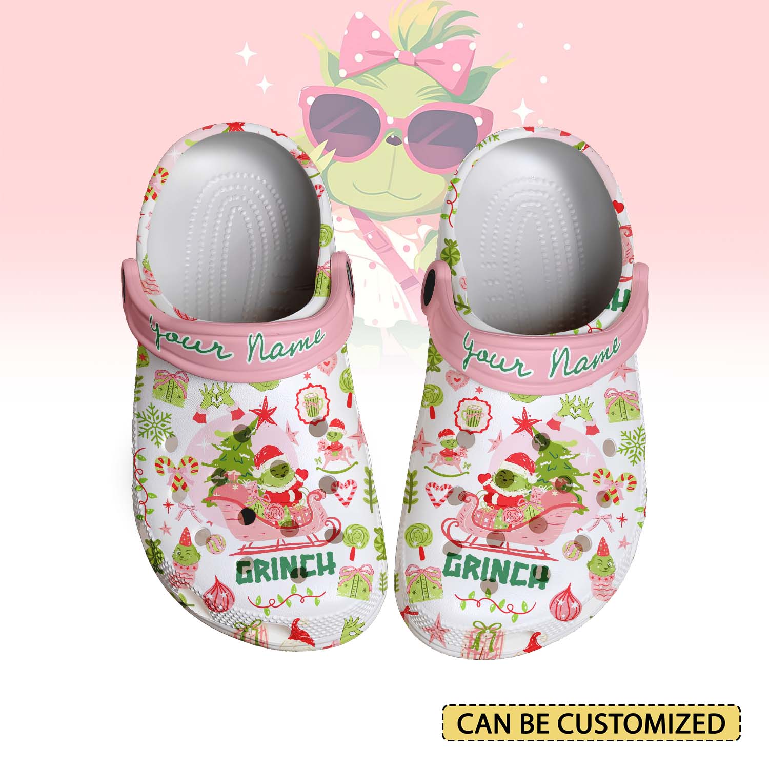 Gleammerch The Grinch x Christmas Crocs Crocband Clogs Shoes Comfortable For Men Women and Kids