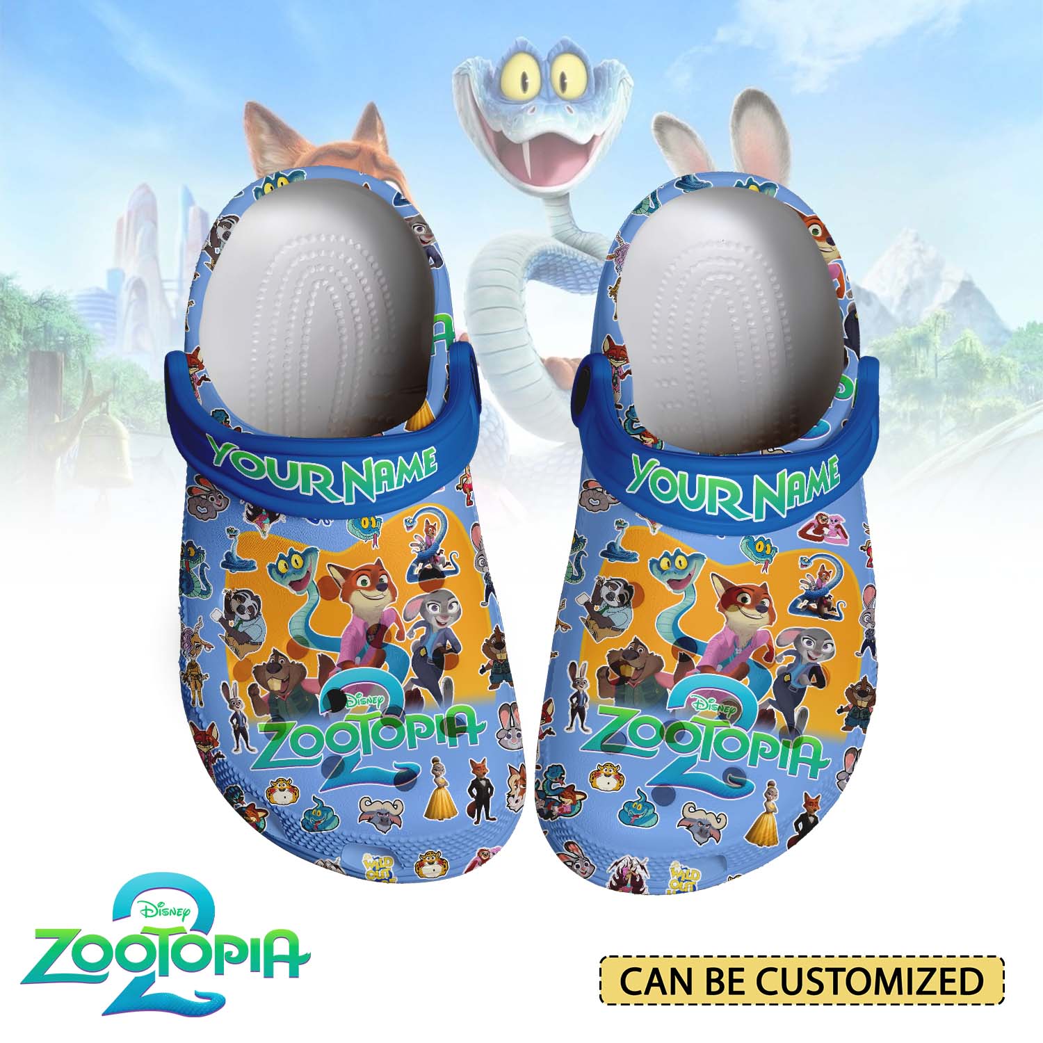 Gleammerch Zootopia 2 Crocs Crocband Clogs Shoes Comfortable For Men Women and Kids