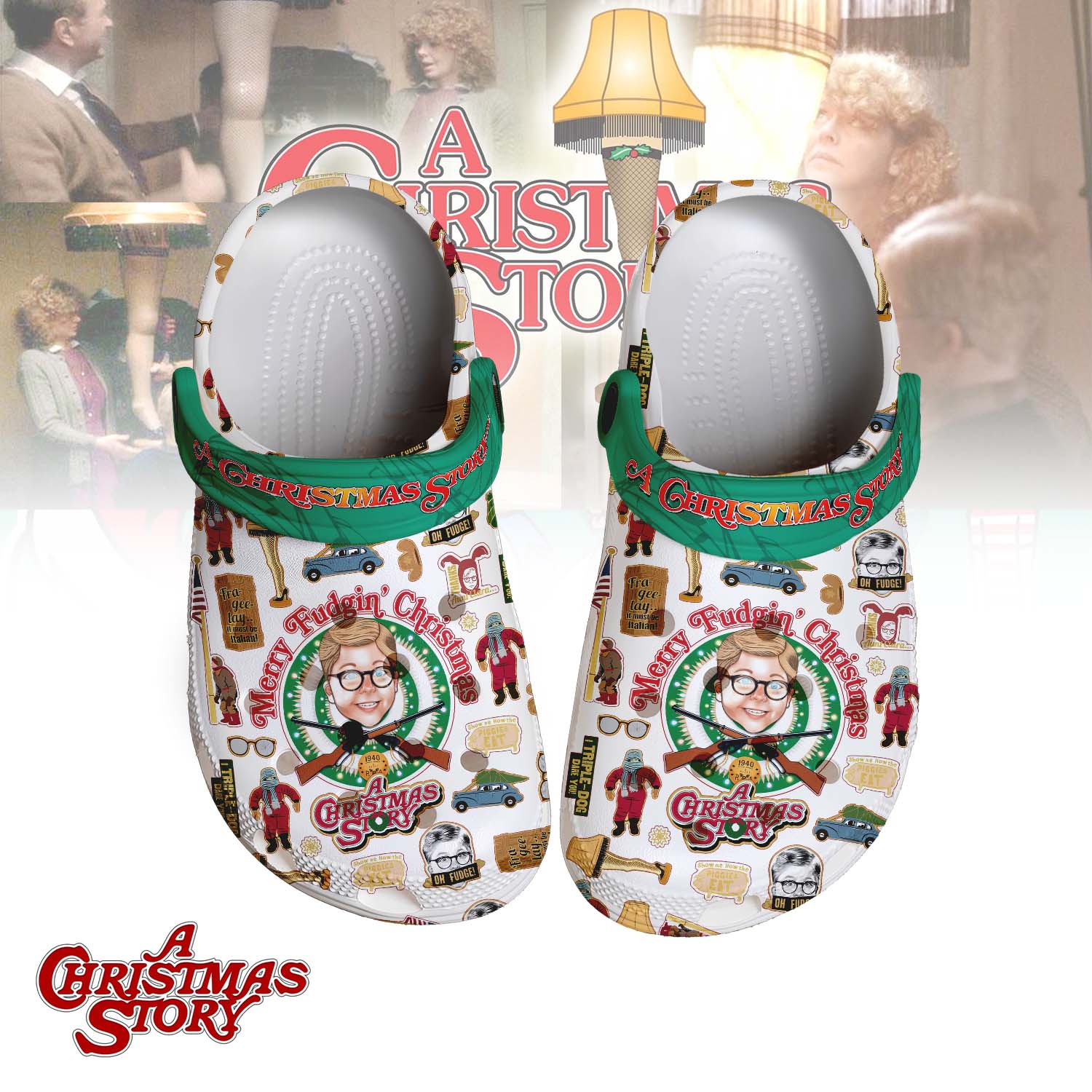 Gleammerch A Christmas Story Crocs Crocband Clogs Shoes Comfortable For Men Women and Kids
