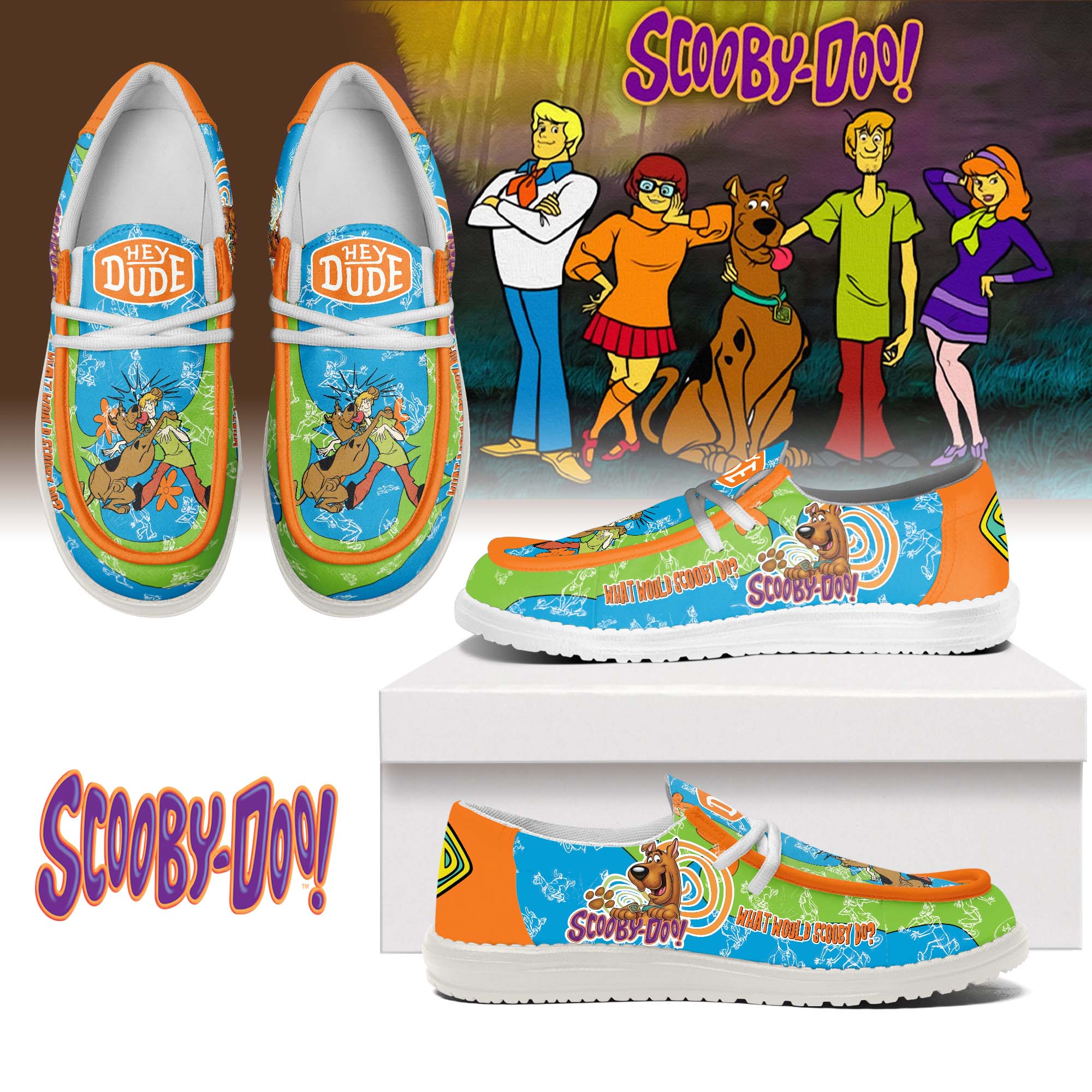 Gleammerch Scooby Doo  Hey Dude Shoes For Men And Women