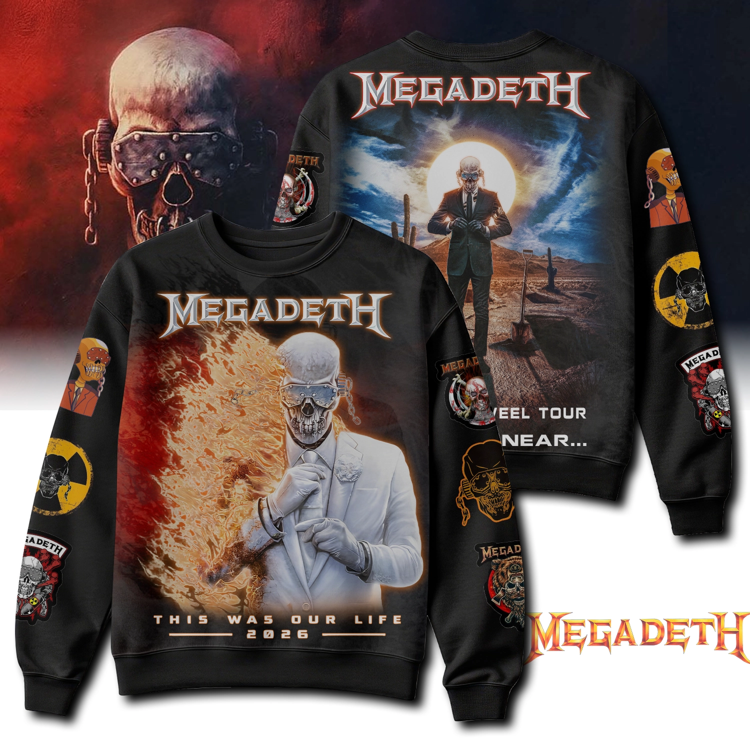 Gleammerch Megadeth x This Was Our Life Tour 2026 Sweater Gifts For Fans