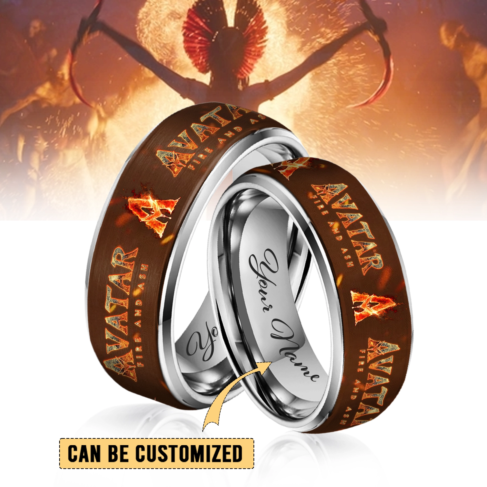 Gleammerch Avatar 3 Silver Tungsten Rings Gift For Fans