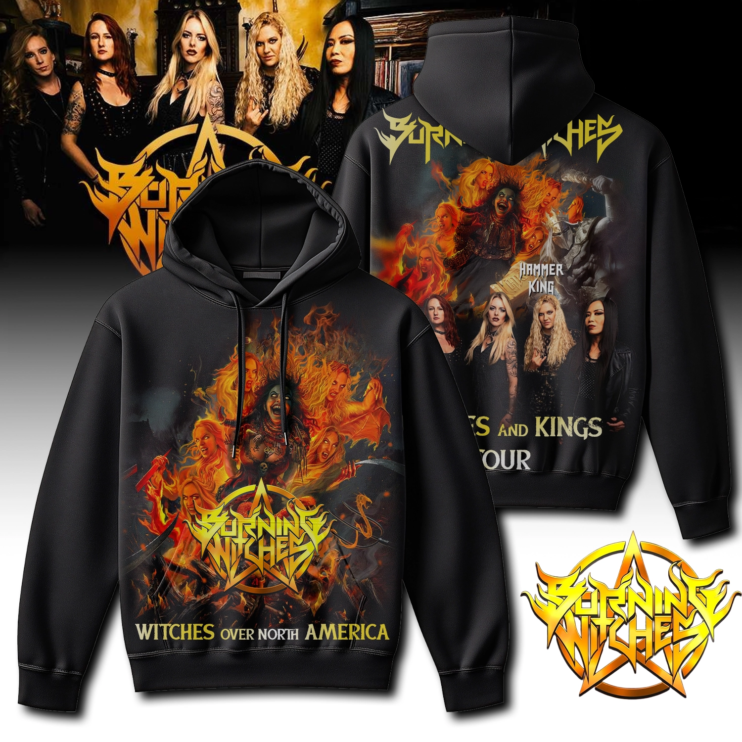 Gleammerch Burning Witches Hoodie Gifts For Fans