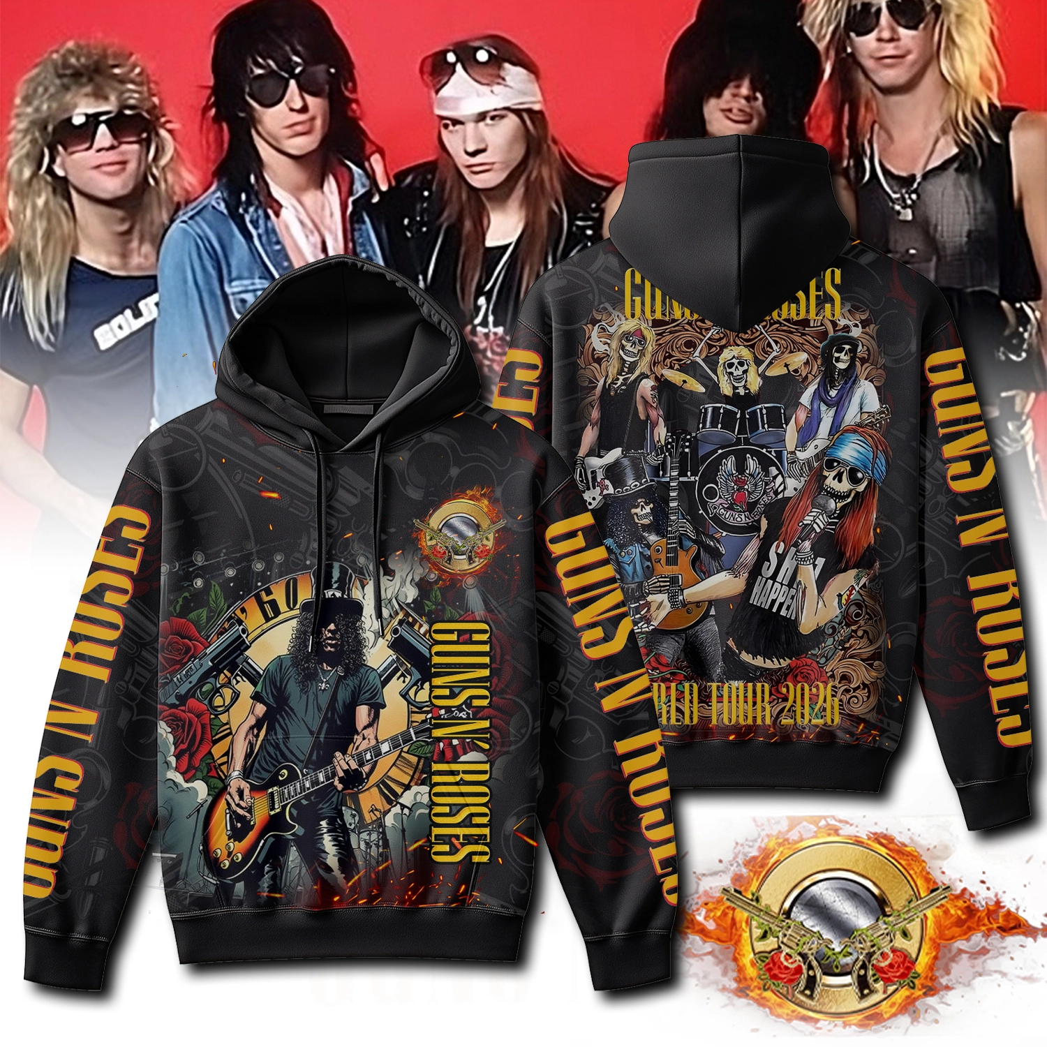 Gleammerch Guns N' Roses Hoodie Gifts For Fans