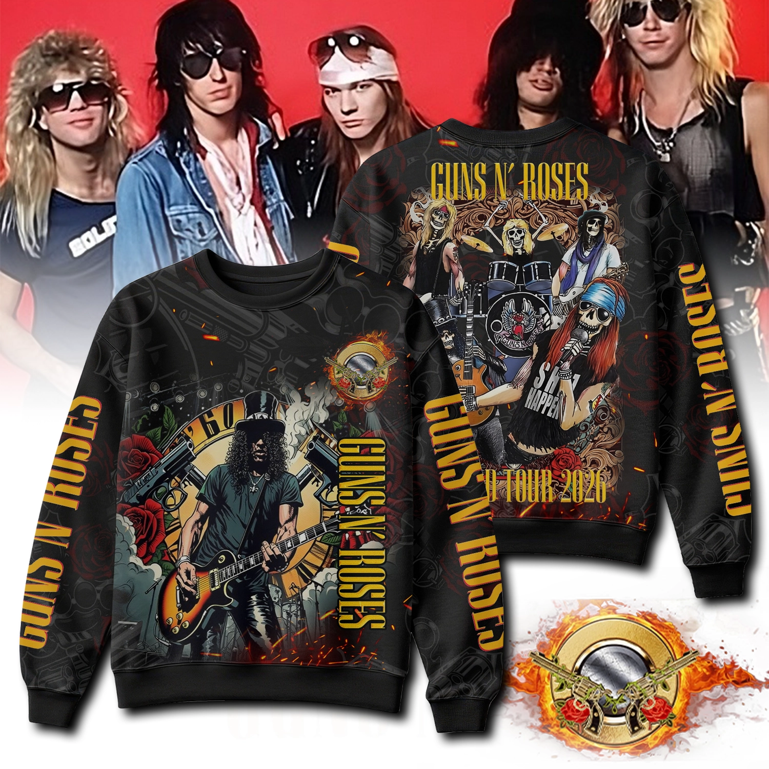 Gleammerch Guns N' Roses Sweater Gifts For Fans