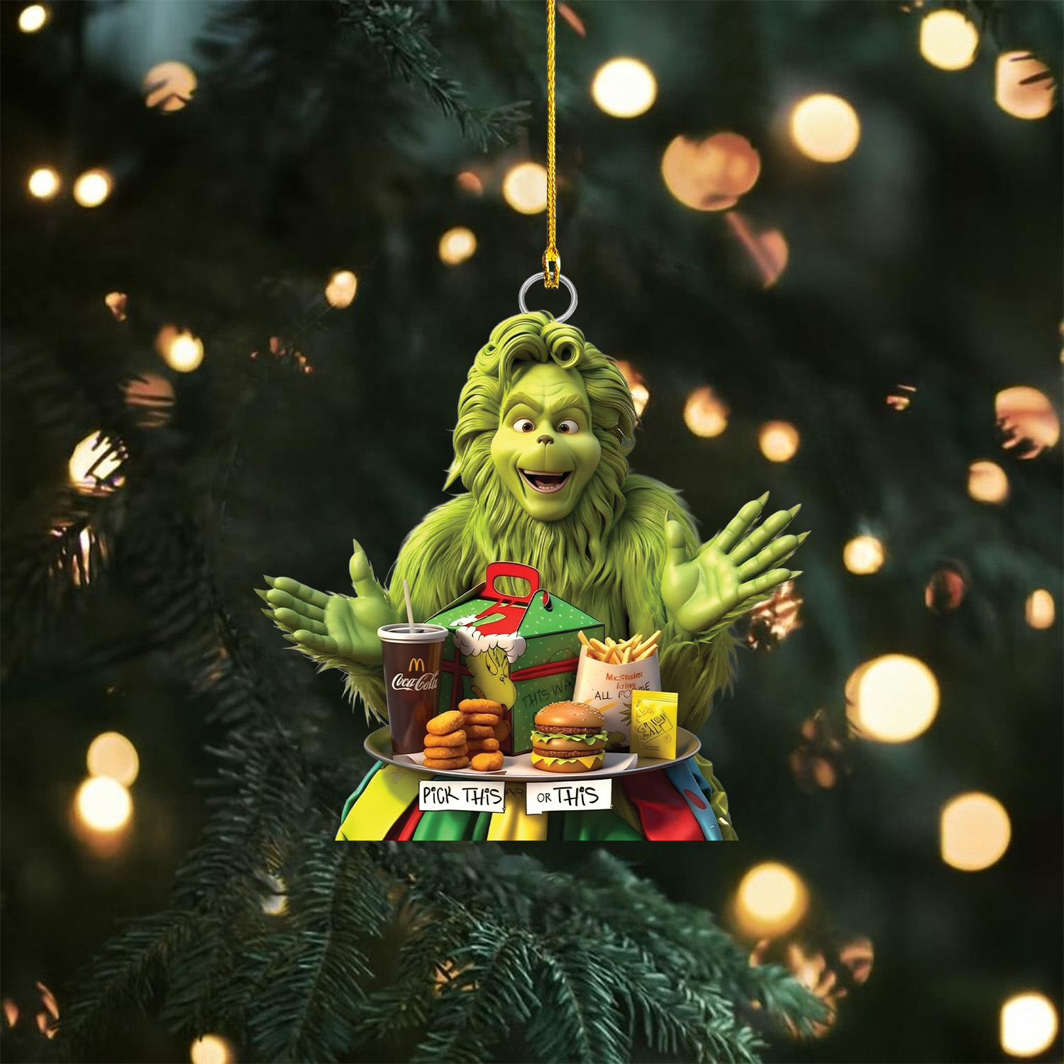 Gleammerch The Grinch x Mcdonald's Acrylic Ornament Gift For Fan