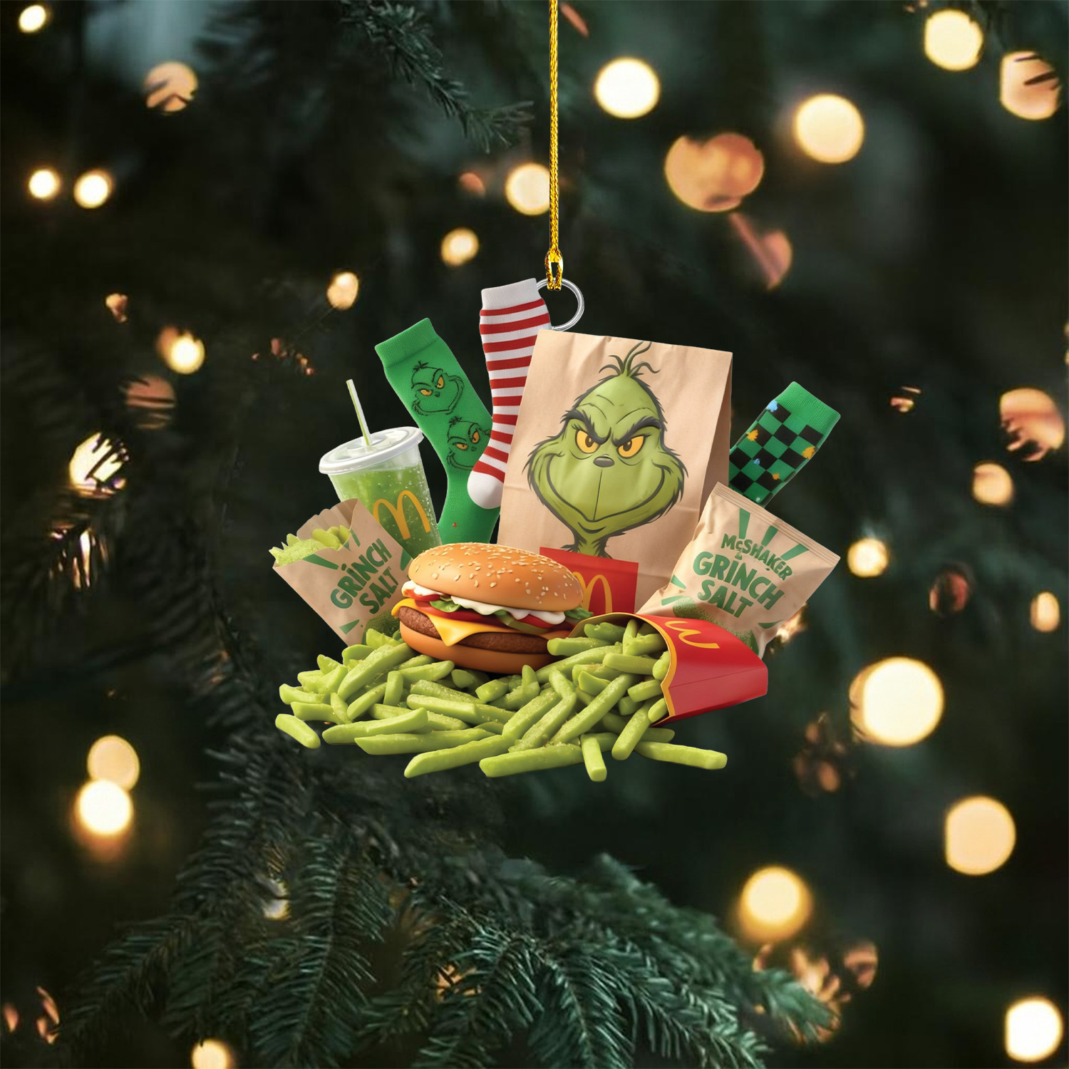 Gleammerch The Grinch x Mcdonald's Acrylic Ornament Gift For Fan
