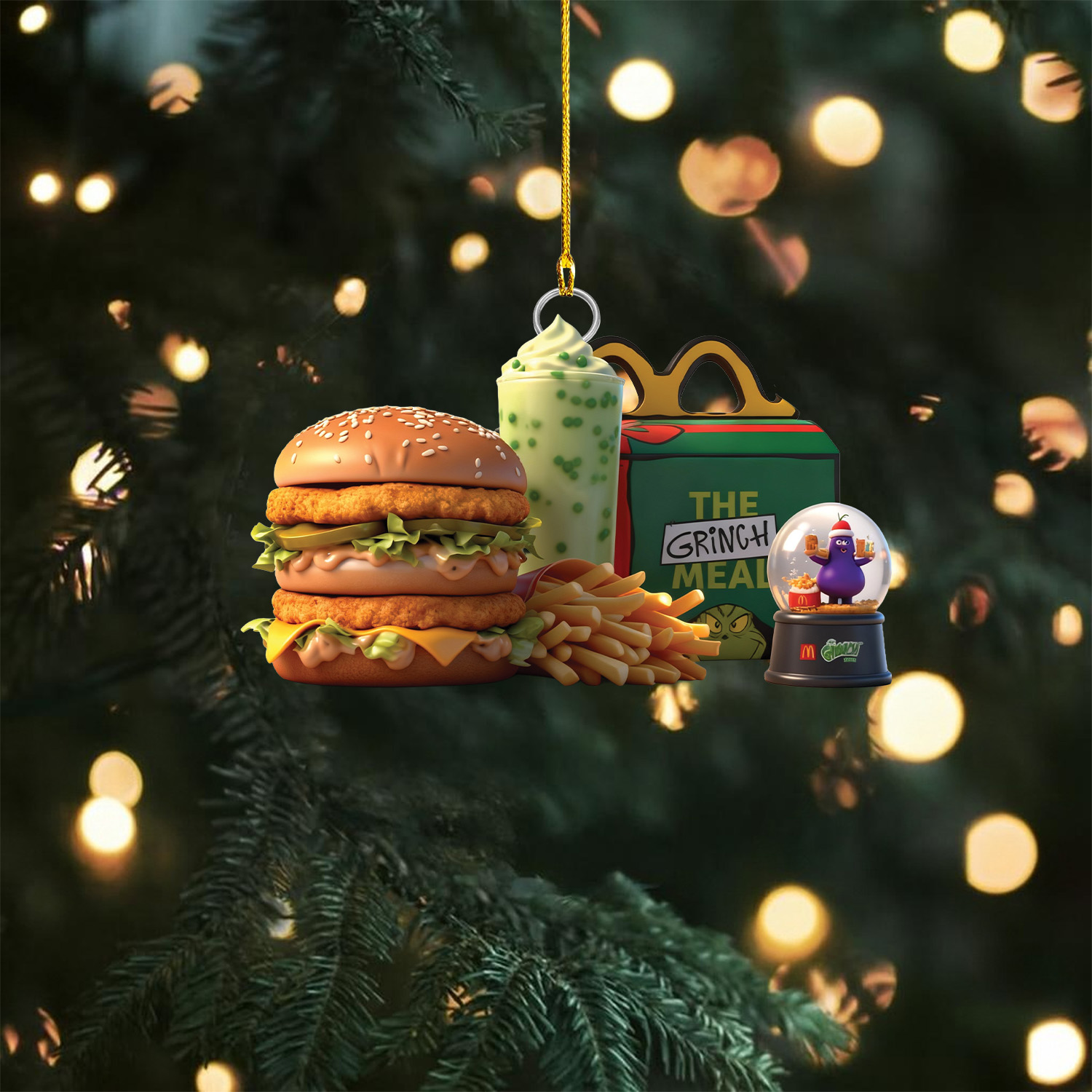 Gleammerch The Grinch x Mcdonald's Acrylic Ornament Gift For Fan