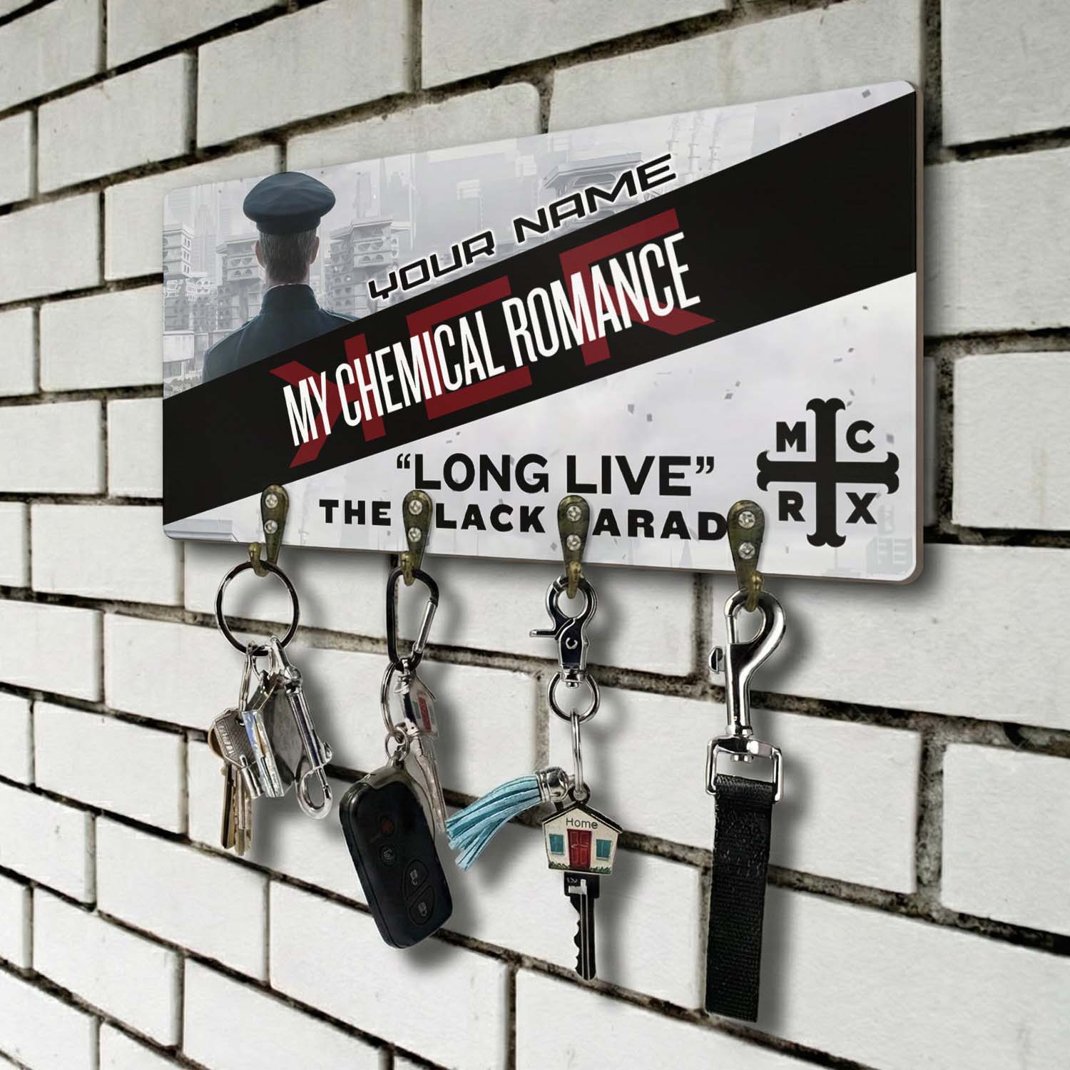 Gleammerch My Chemical Romance Personalized Key Holder Gifts For Fans
