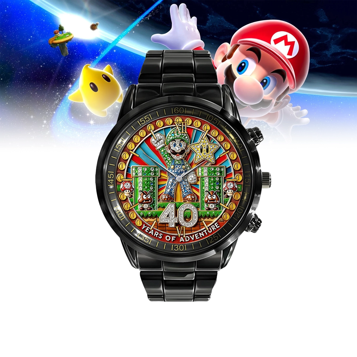 Gleammerch Mario Personalized Stainless Steel Hand Watch Gift For Fans