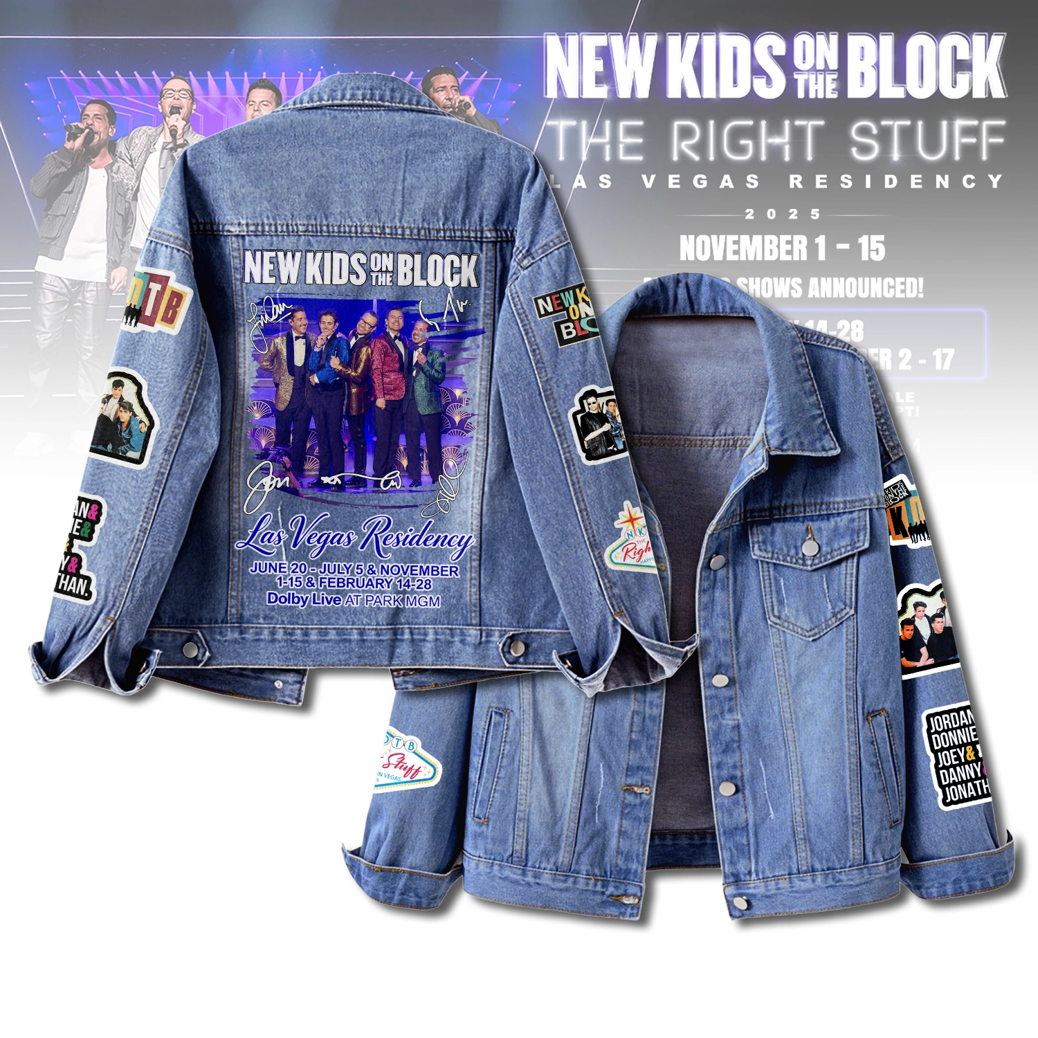 Gleammerch New Kids On The Block Denim Jacket Gift For Fans
