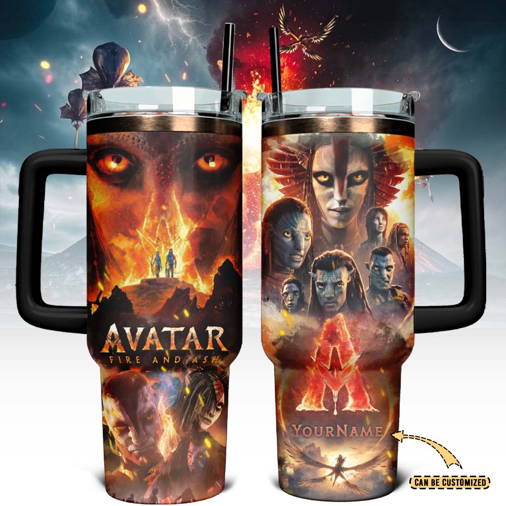 Gleammerch Avatar 3 Stanley Quencher 40oz Stainless Steel Tumbler With Handle
