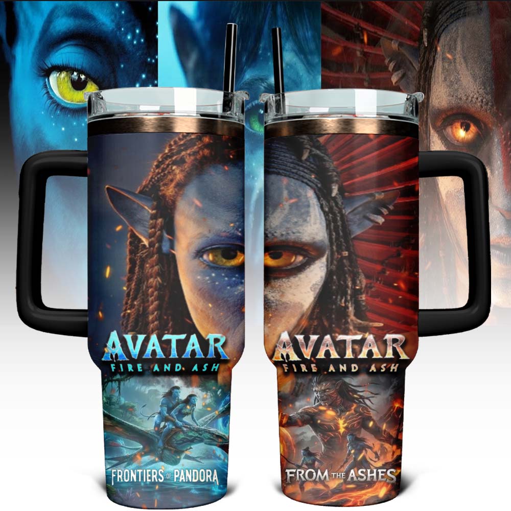 Gleammerch Avatar 3 Stanley Quencher 40oz Stainless Steel Tumbler With Handle