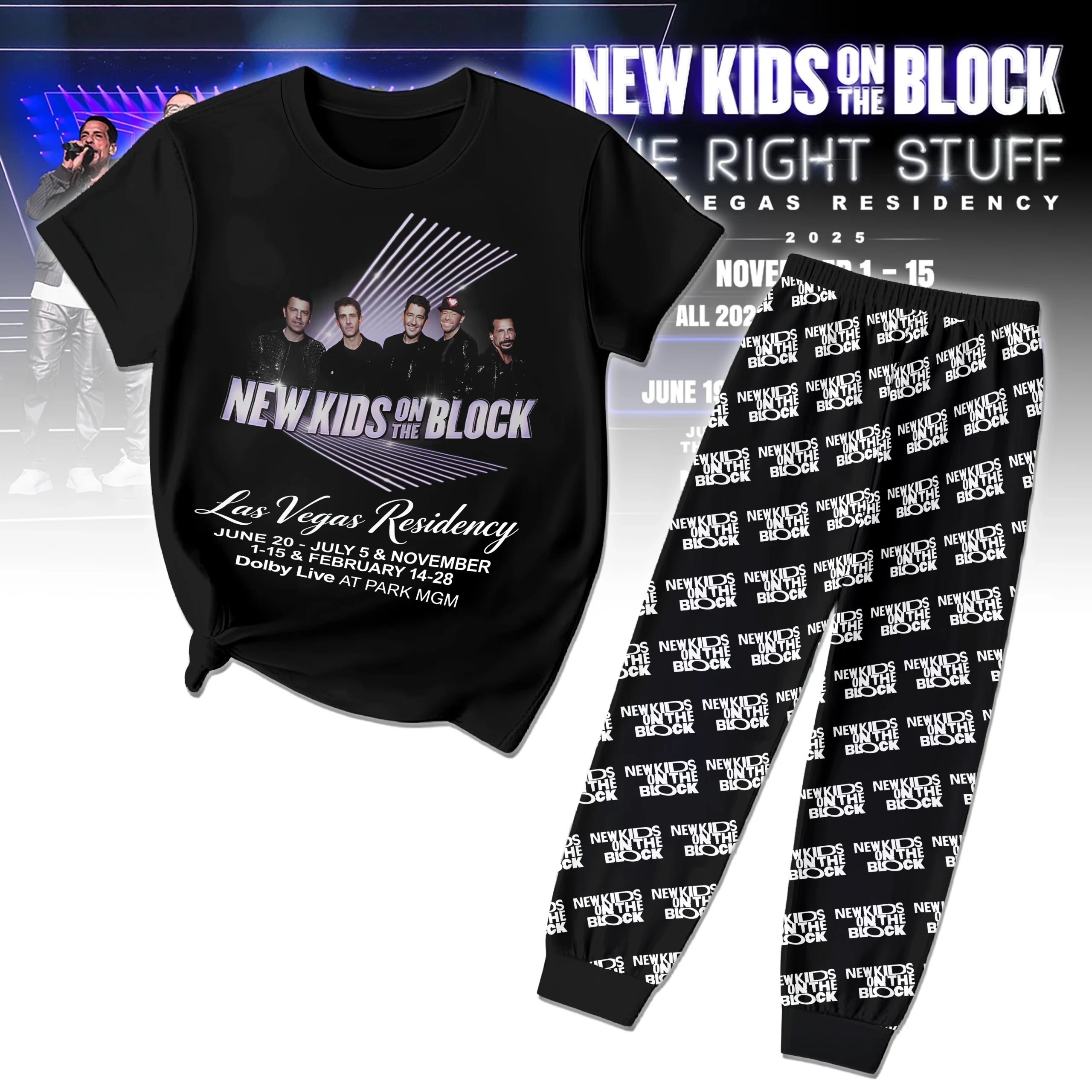 Gleammerch New Kids On The Block Pajamas Full Set Gifts For Fans