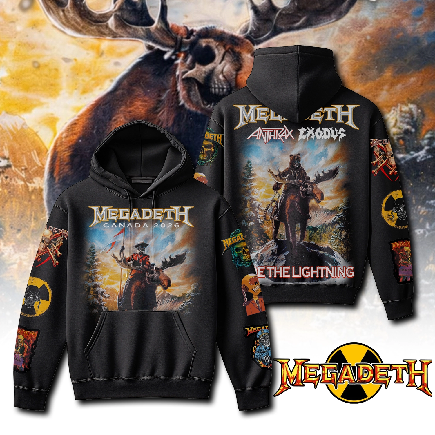Gleammerch Megadeth x Canada Tour 2026 Hoodie Gifts For Fans
