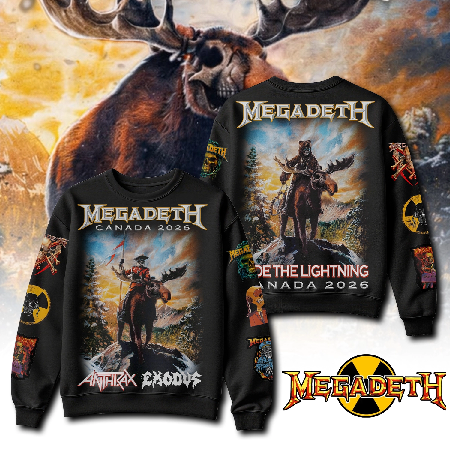 Gleammerch Megadeth x Canada Tour 2026 Sweater Gifts For Fans