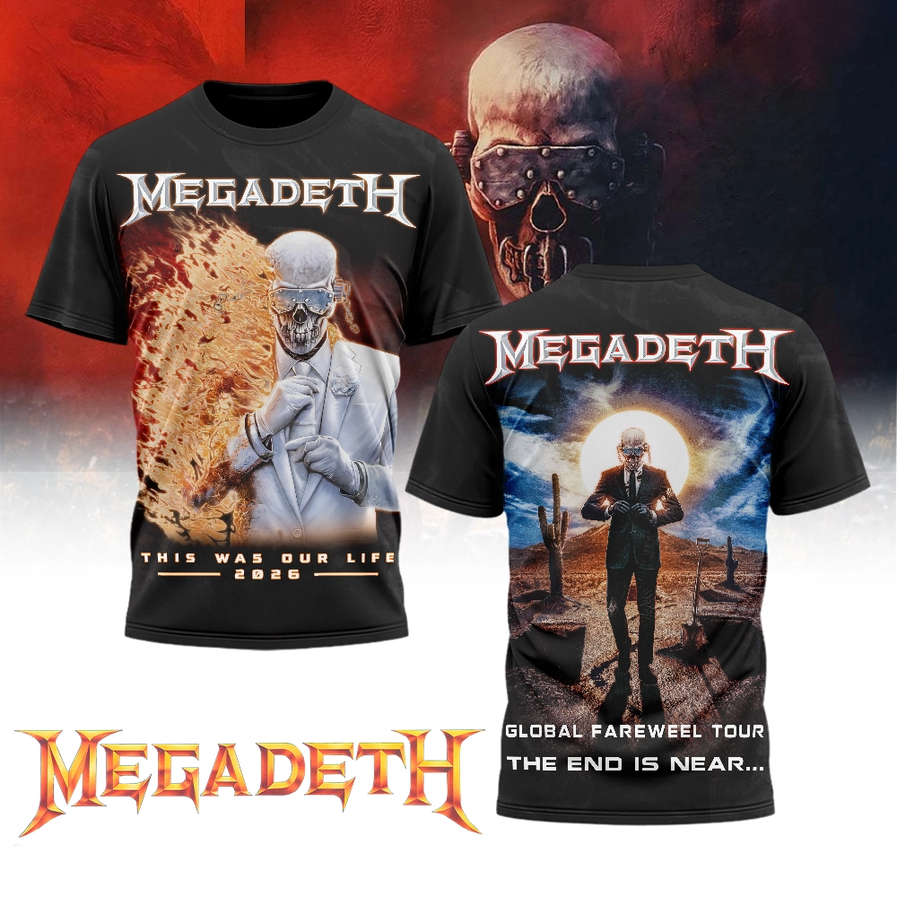 Gleammerch Megadeth x This Was Our Life Tour 2026 T-Shirt Gifts For Fans