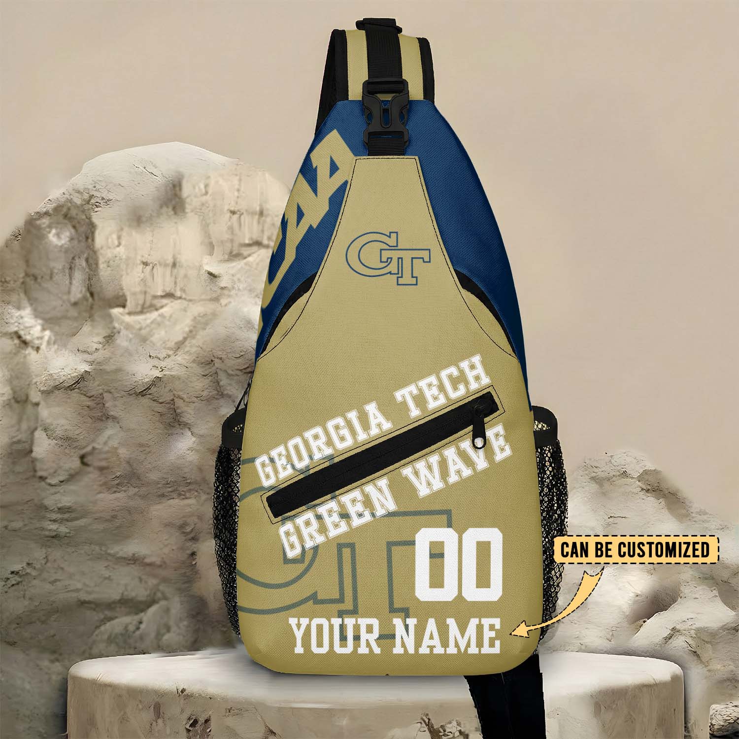 Glammerch Georgia Tech Yellow Jackets NCAA Football Personalized Sling Bags Gift For Fans