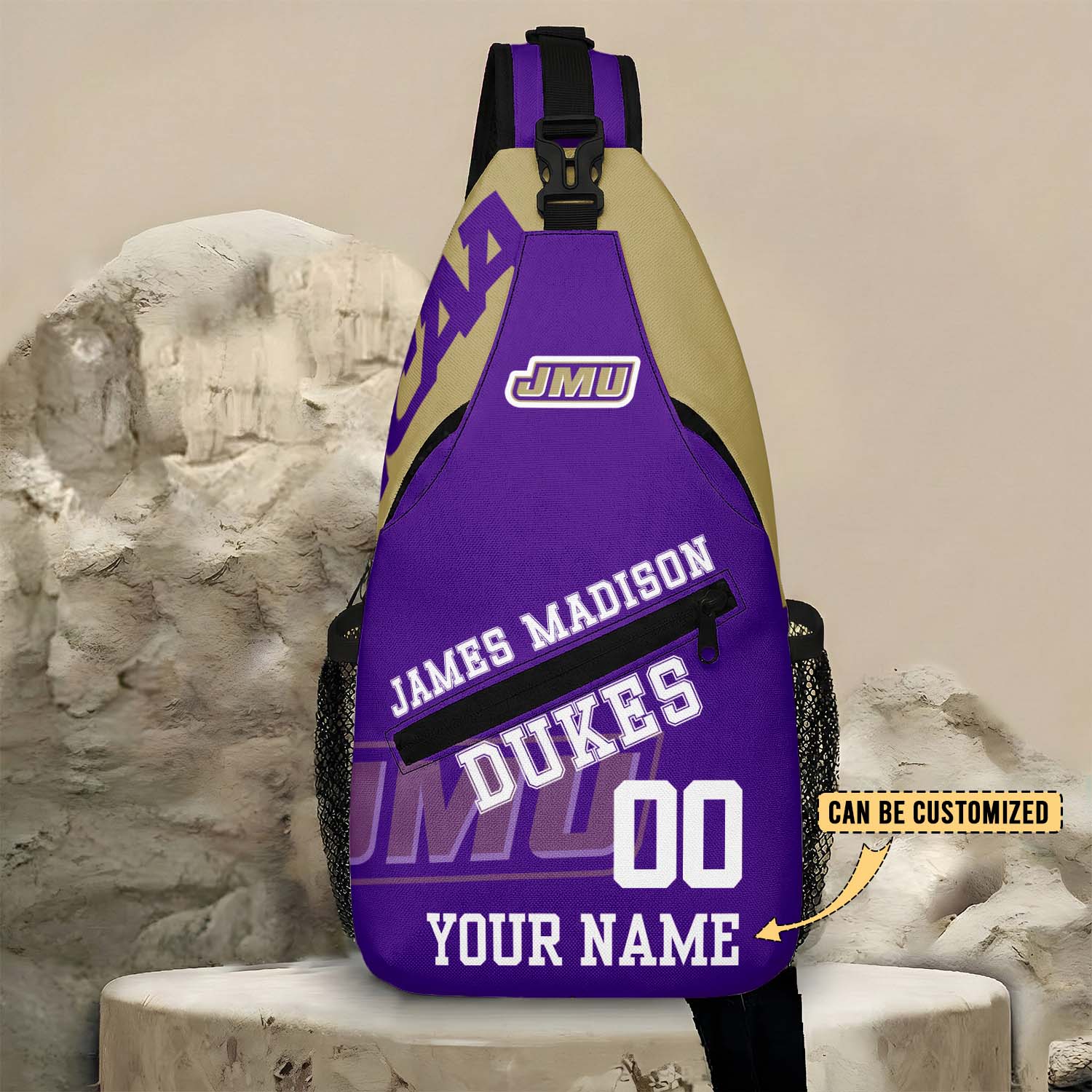 Glammerch James Madison Dukes NCAA Football Personalized Sling Bags Gift For Fans