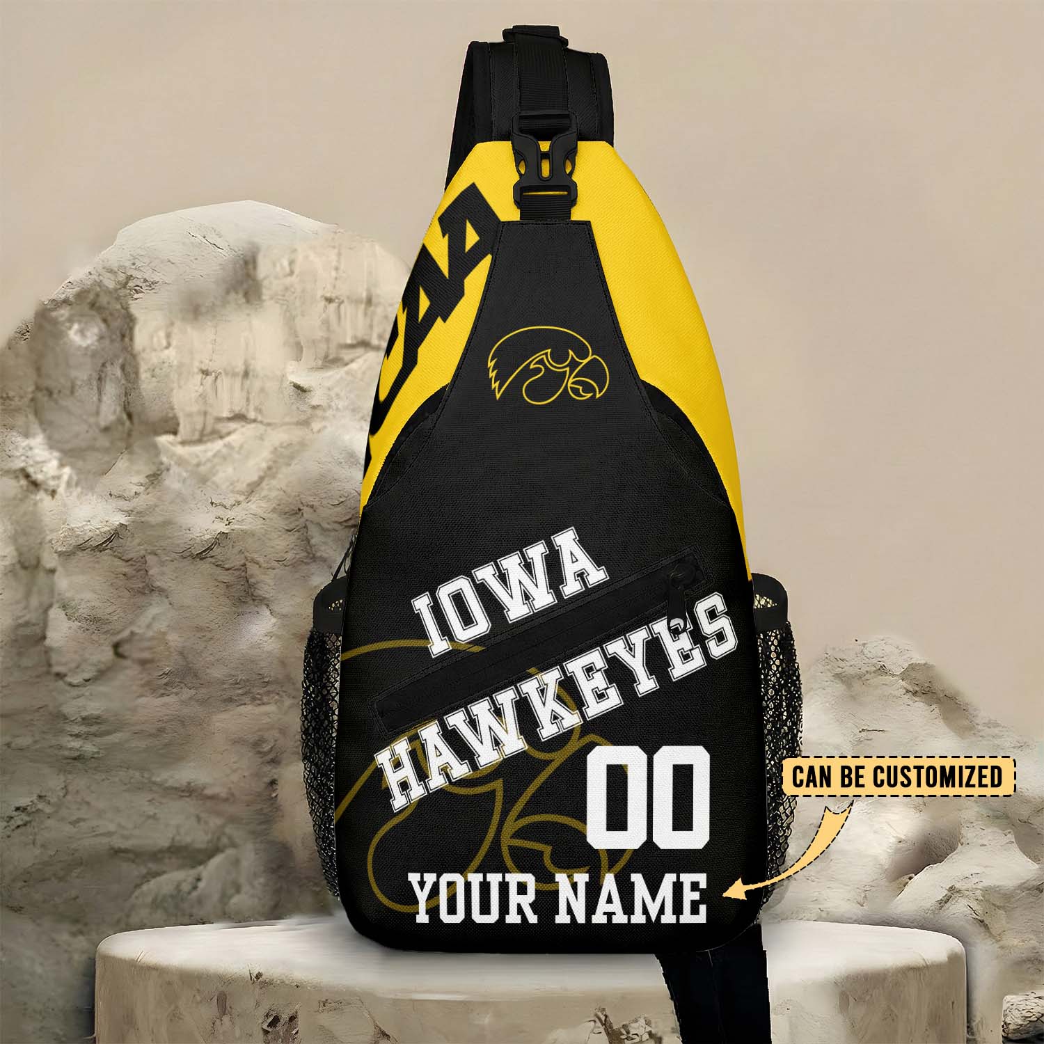 Glammerch Iowa Hawkeyes NCAA Football Personalized Sling Bags Gift For Fans