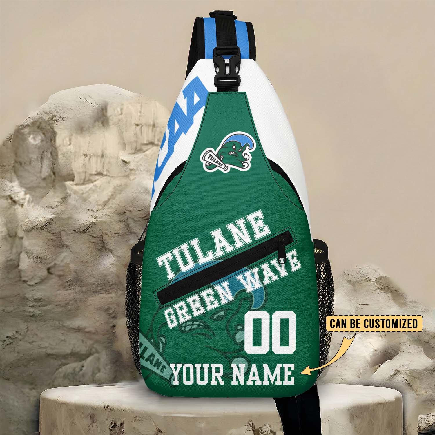 Glammerch Tulane Green Wave NCAA Football Personalized Sling Bags Gift For Fans