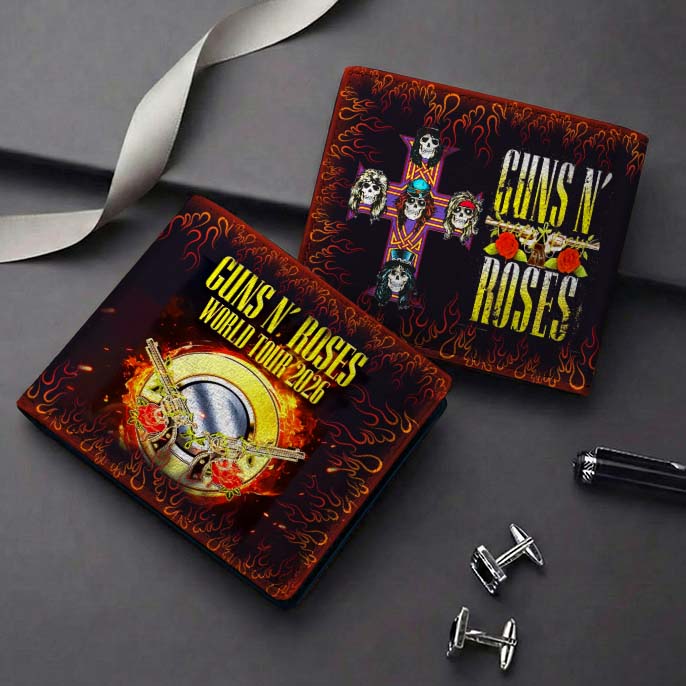 Gleammerch Guns N' Roses Personalized Leather Wallet Gift For Fans