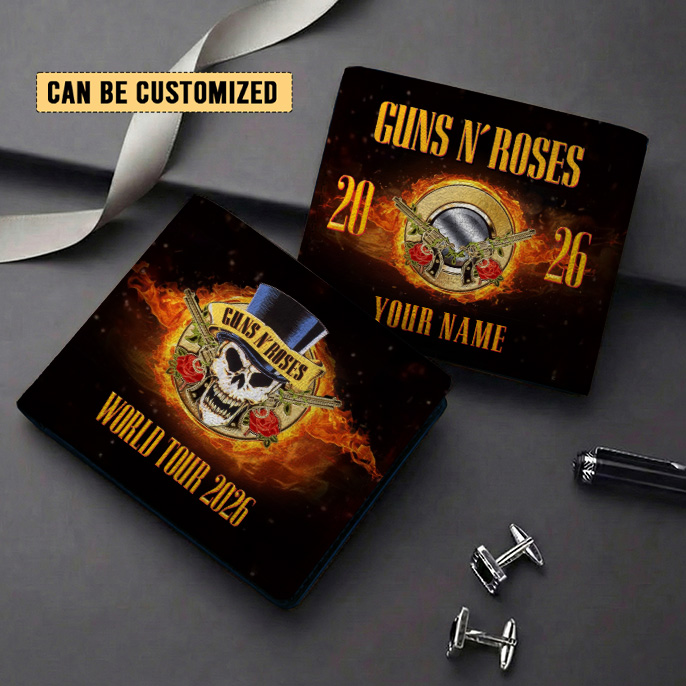 Gleammerch Guns N' Roses Personalized Leather Wallet Gift For Fans