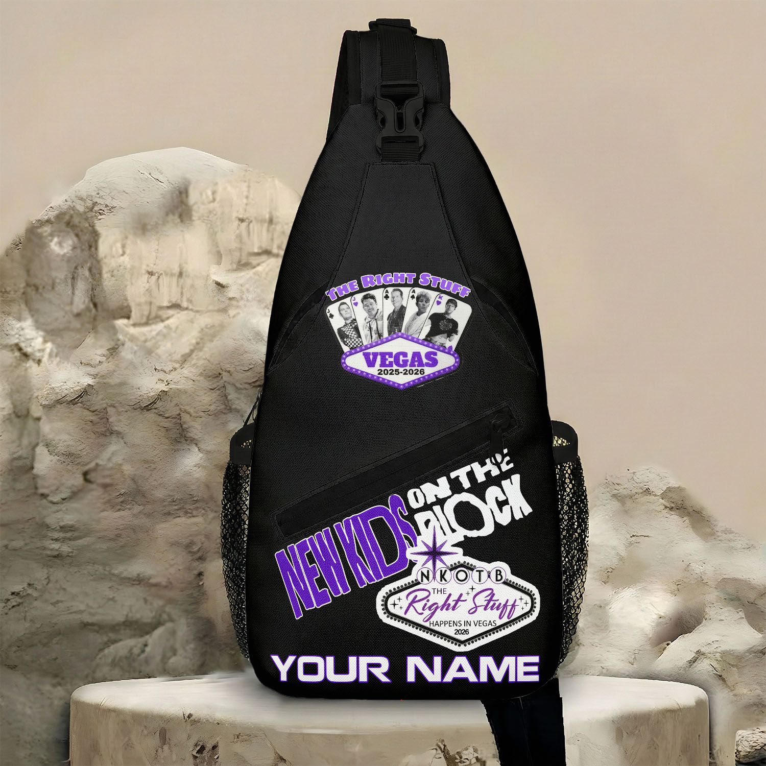 Gleammerch New Kids On The Block Personalized Sling Bags Gift For Fans