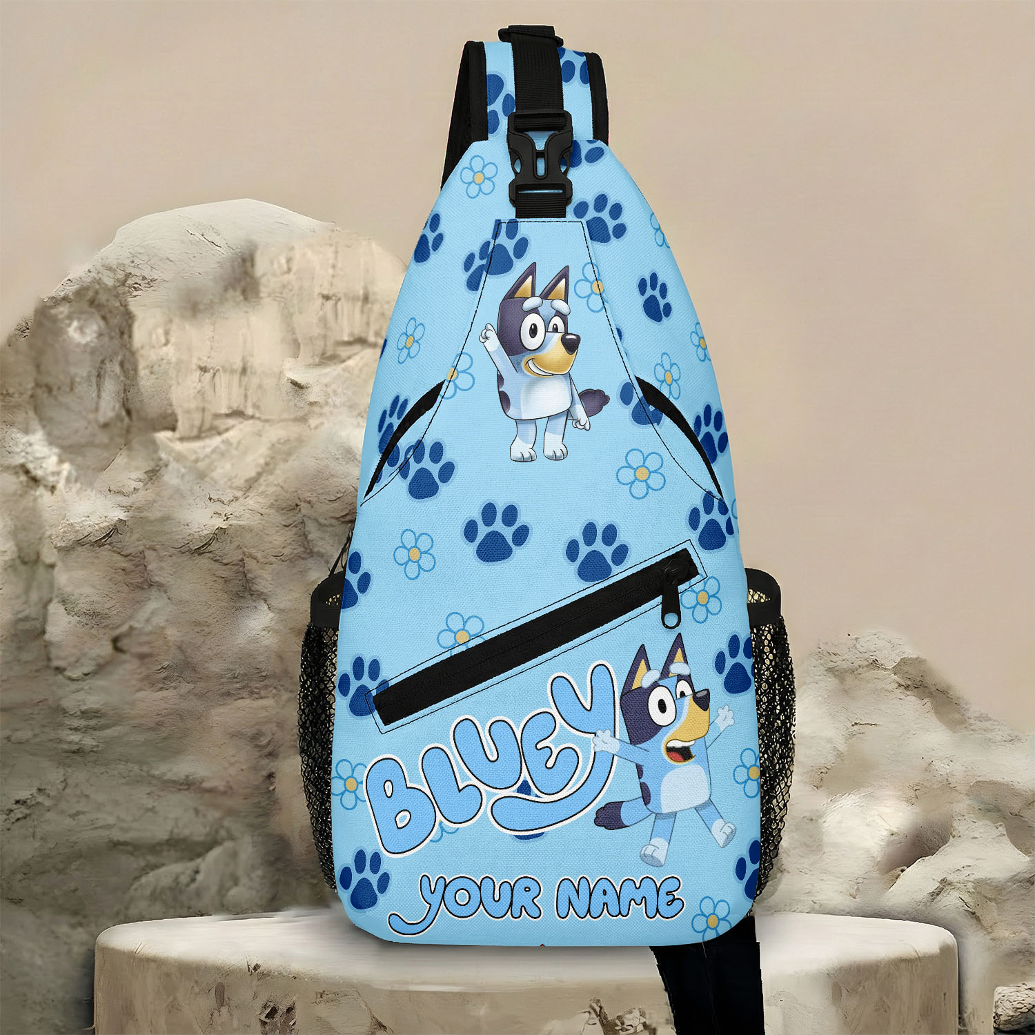 Gleammerch Bluey Personalized Sling Bags Gift For Fans