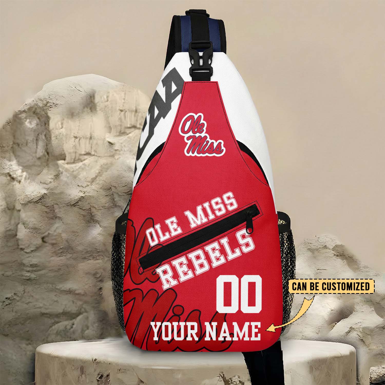 Glammerch Ole Miss Rebels NCAA Football Personalized Sling Bags Gift For Fans