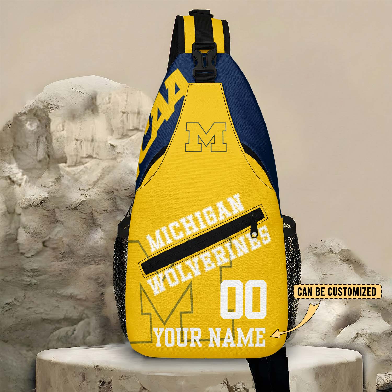 Glammerch Michigan Wolverines NCAA Football Personalized Sling Bags Gift For Fans