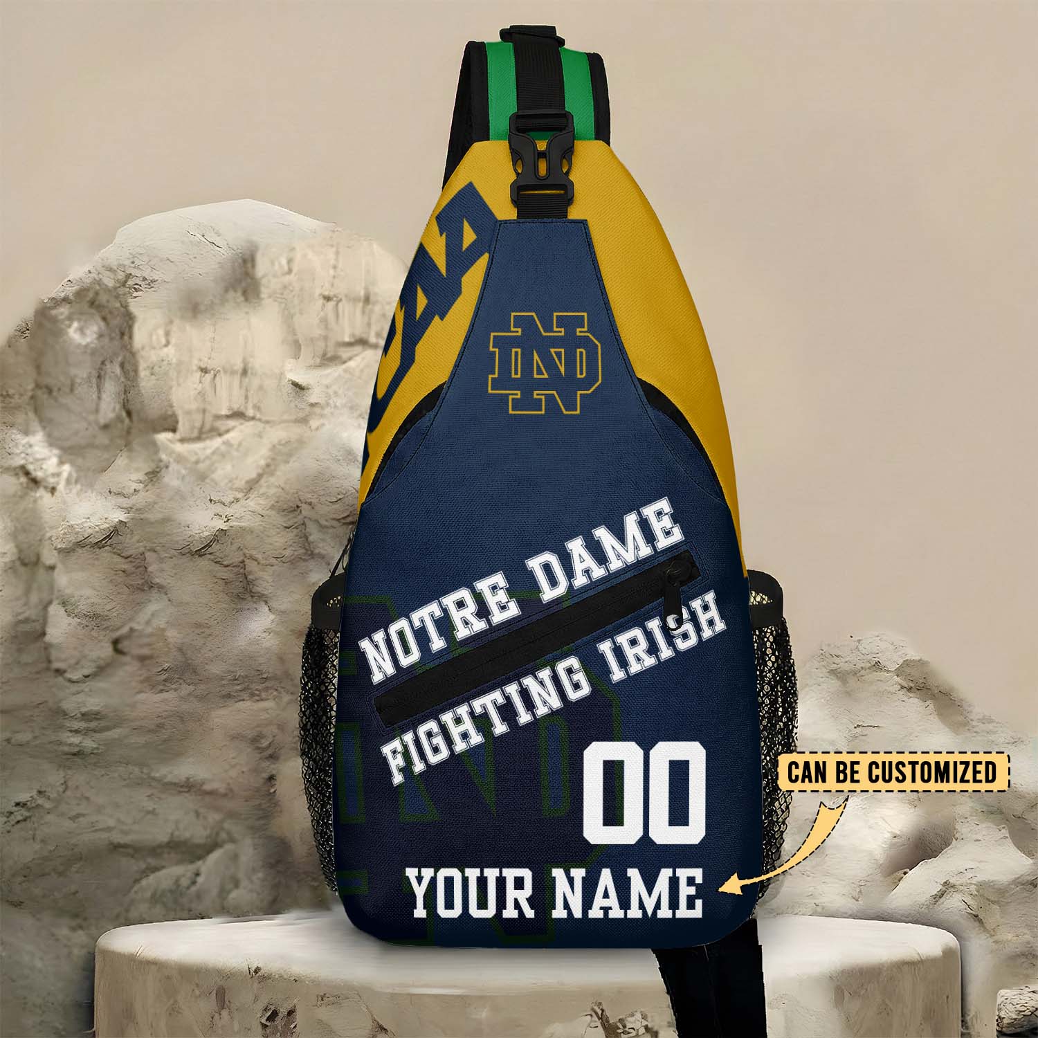 Glammerch Notre Dame Fighting Irish NCAA Football Personalized Sling Bags Gift For Fans