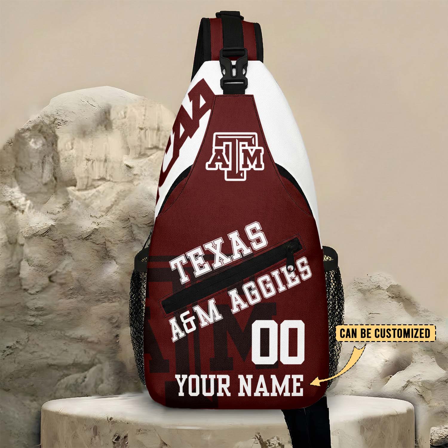 Glammerch Texas A&M Aggies NCAA Football Personalized Sling Bags Gift For Fans