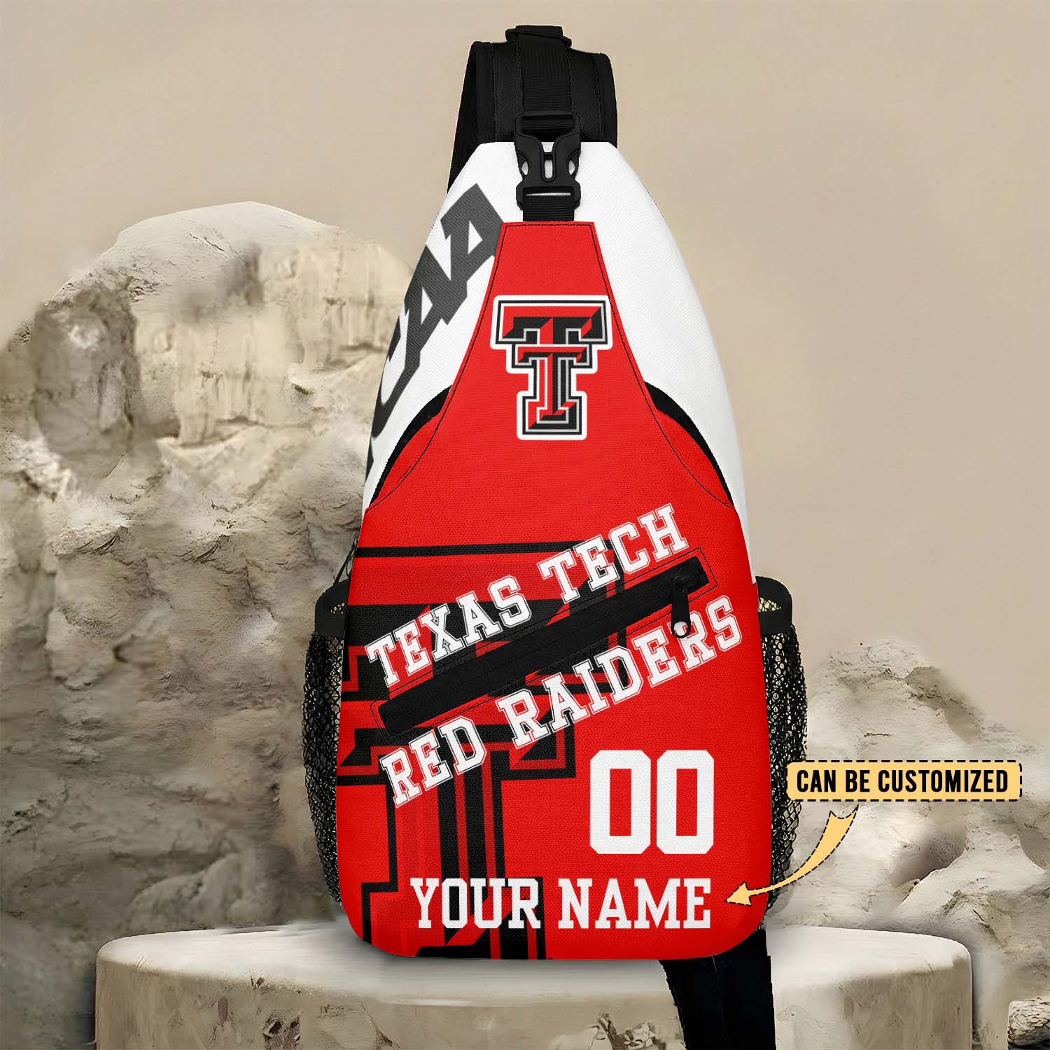 Glammerch Texas Tech Red Raiders NCAA Football Personalized Sling Bags Gift For Fans