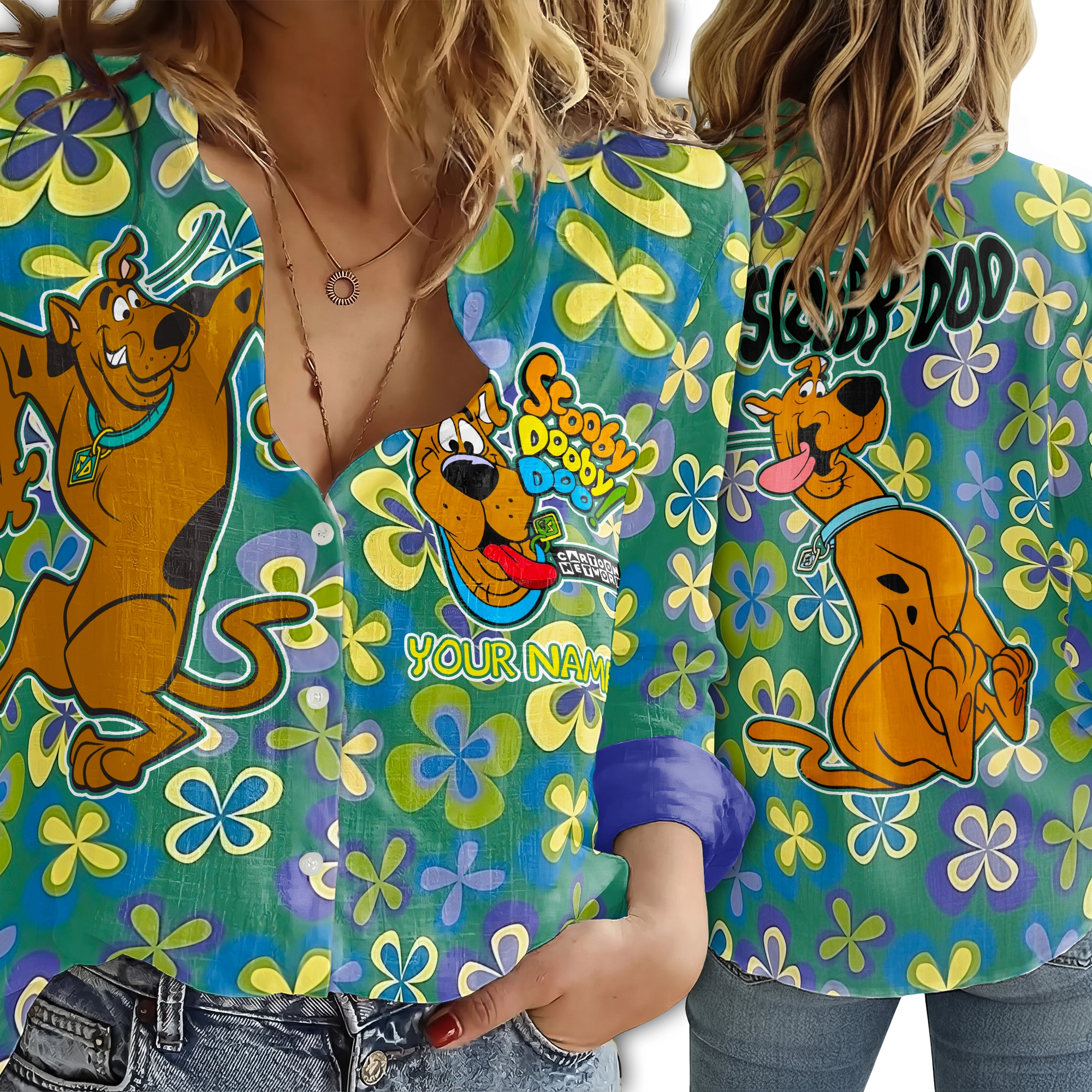 Gleammerch Scooby-Doo Personalized Women’s Casual Shirt Gift For Fans