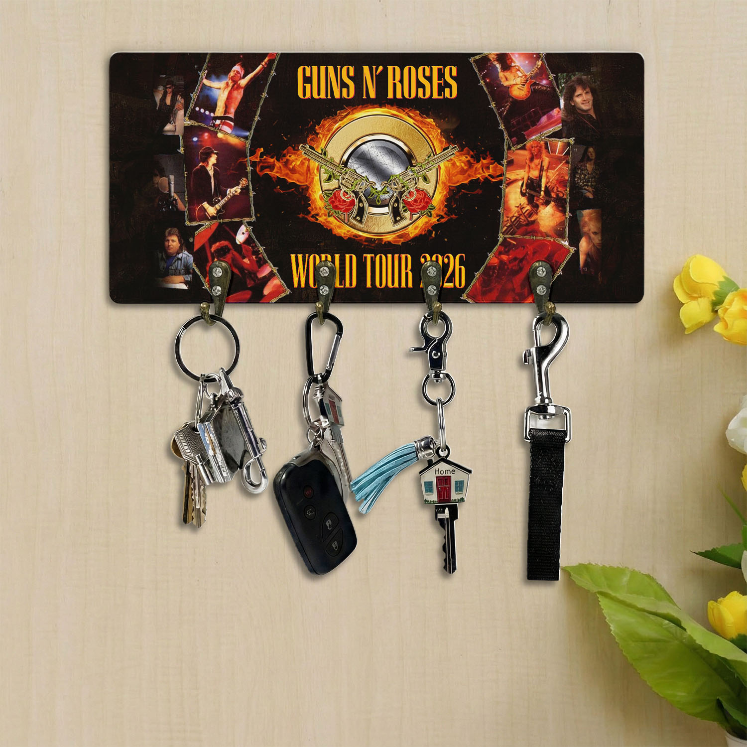 Gleammerch Guns N' Roses Personalized Key Holder Gifts For Fans